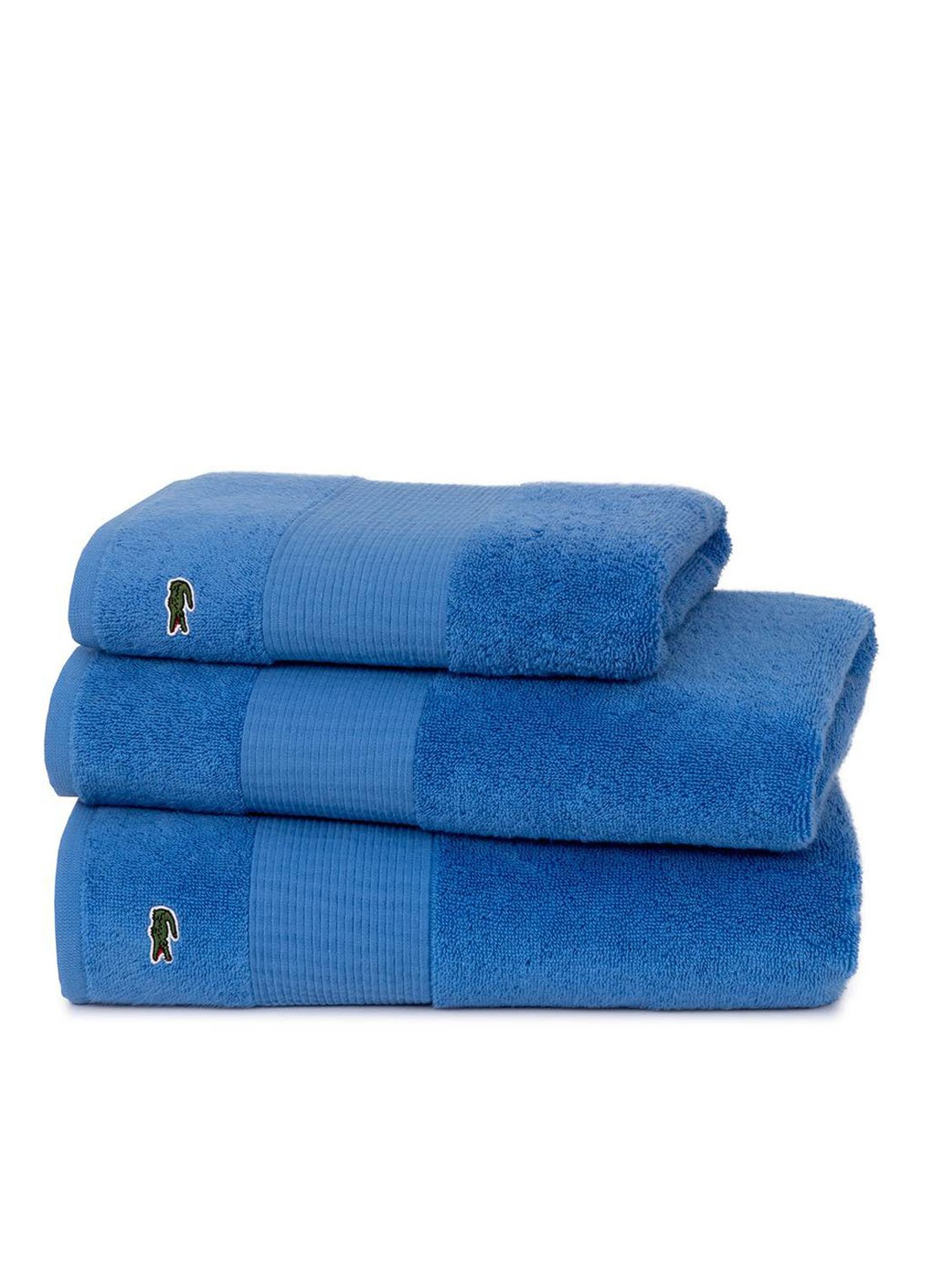 Lacoste L Lecroco badhanddoek - 600 gr/m2 - 50 x 100 cm - detail 5 blauw