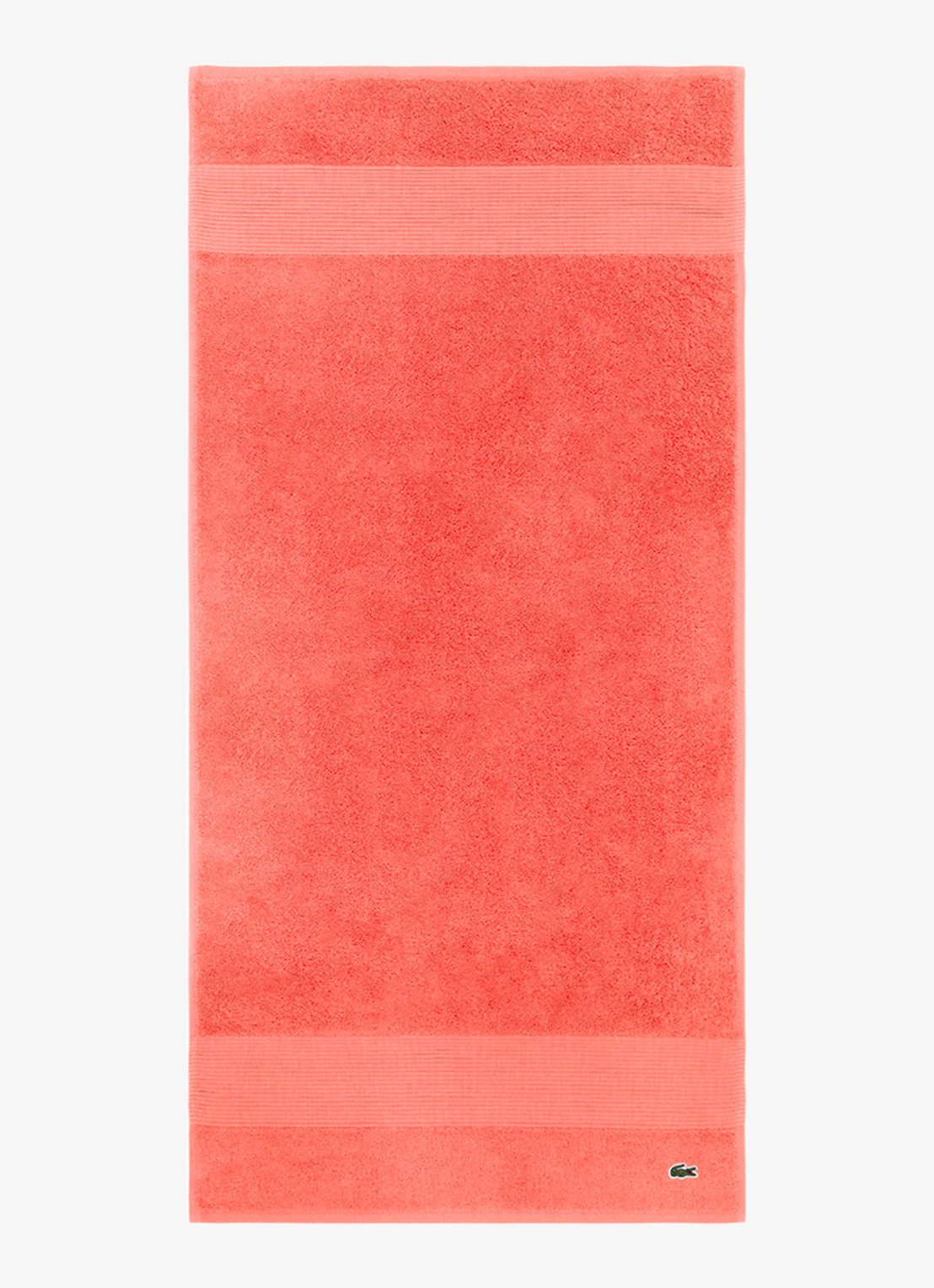 Lacoste L Lecroco badhanddoek - 600 gr/m2 - 50 x 100 cm - voorkant 2 koraalrood