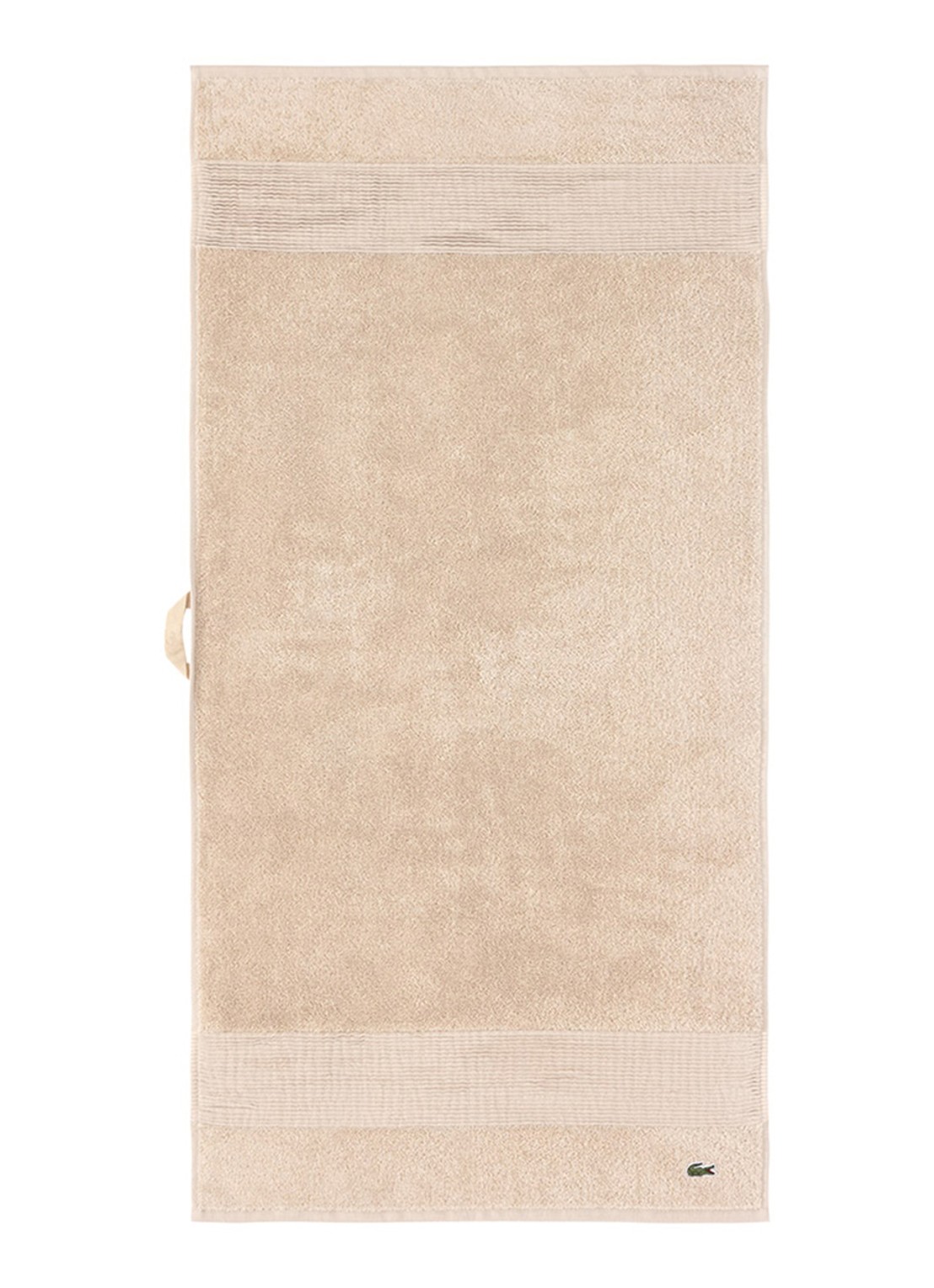 Lacoste L Lecroco badhanddoek - 600 gr/m2 - 50 x 100 cm - voorkant bruin