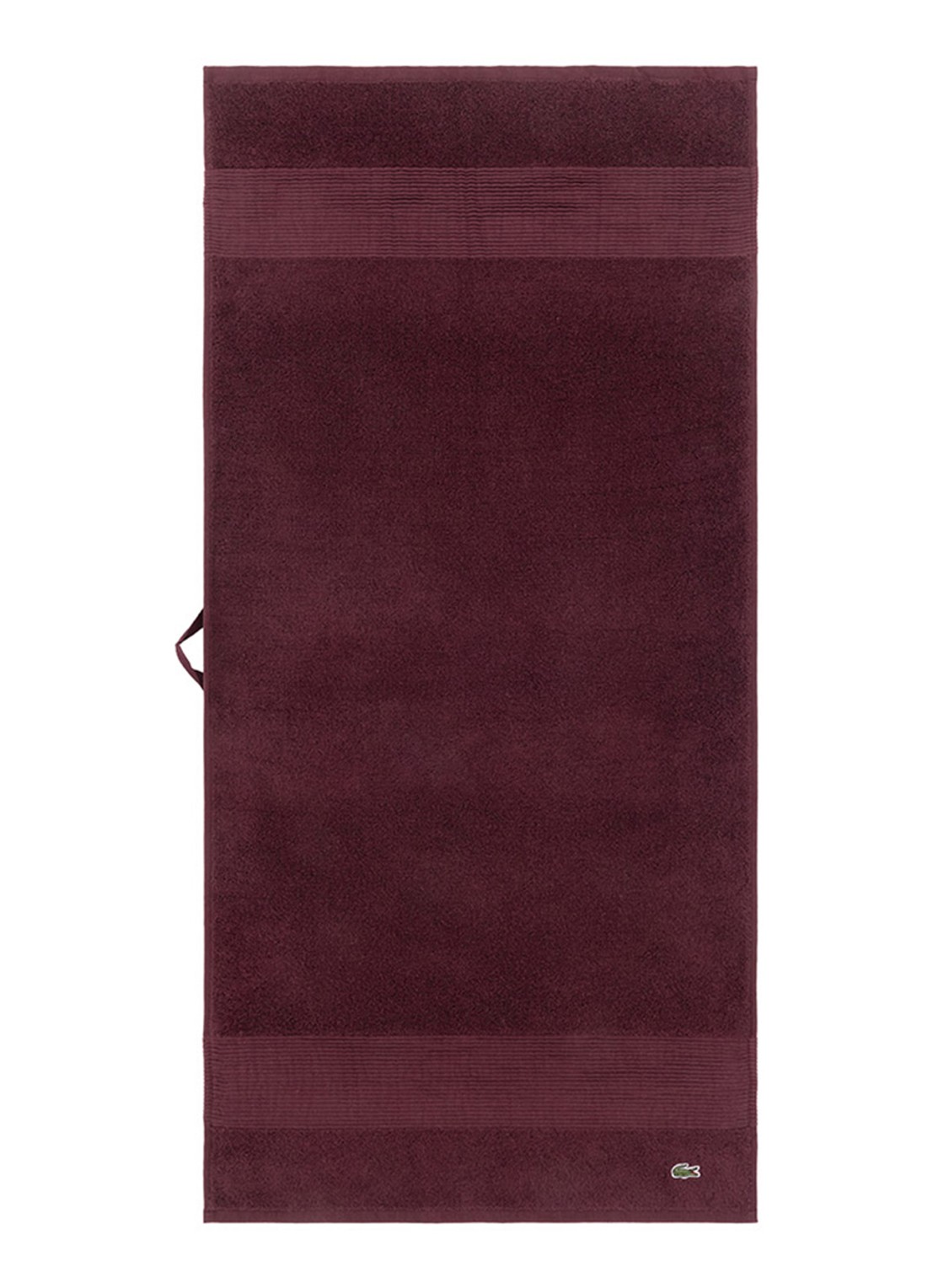 Lacoste L Lecroco badhanddoek - 600 gr/m2 - 50 x 100 cm - voorkant bordeauxrood