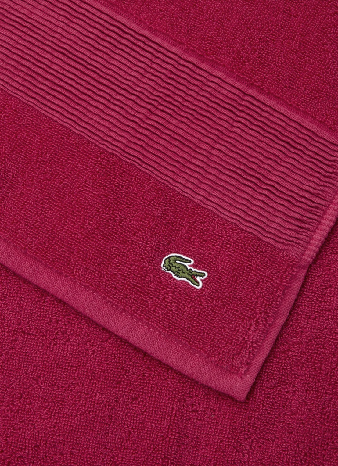 Lacoste L Lecroco badhanddoek - 600 gr/m2 - 50 x 100 cm - achterkant 3 rood