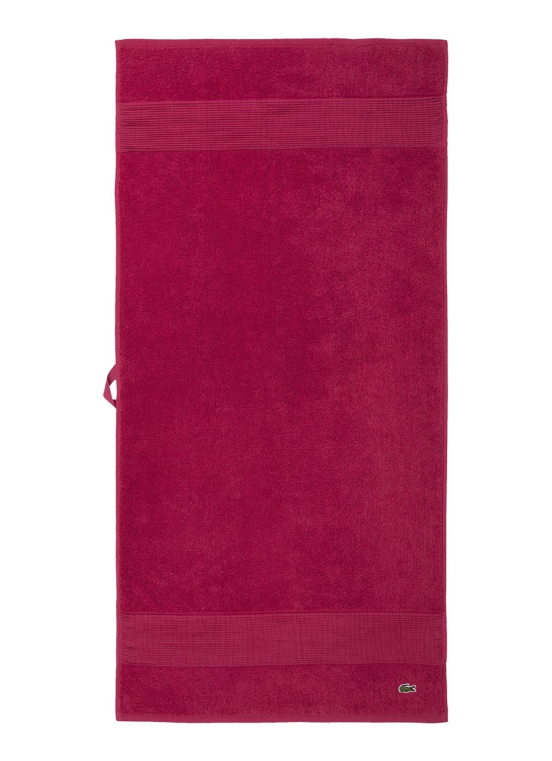 Lacoste L Lecroco badhanddoek - 600 gr/m2 - 50 x 100 cm - voorkant rood