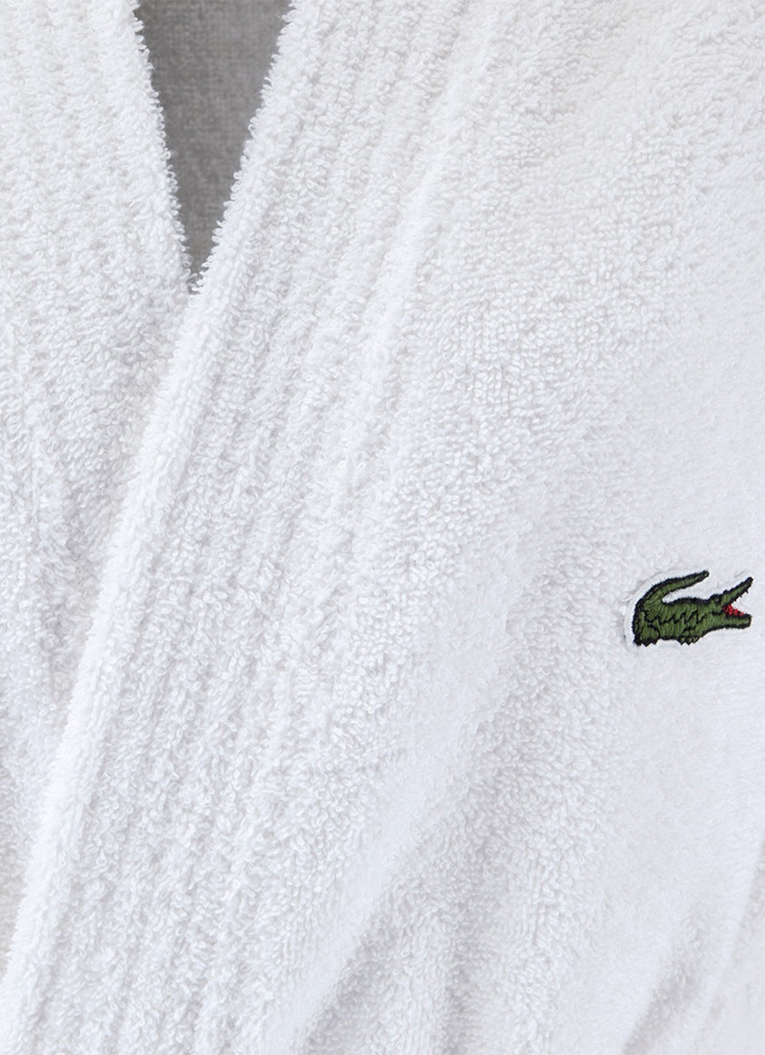 Lacoste L Lecroco badjas - unisex - detail 2 wit