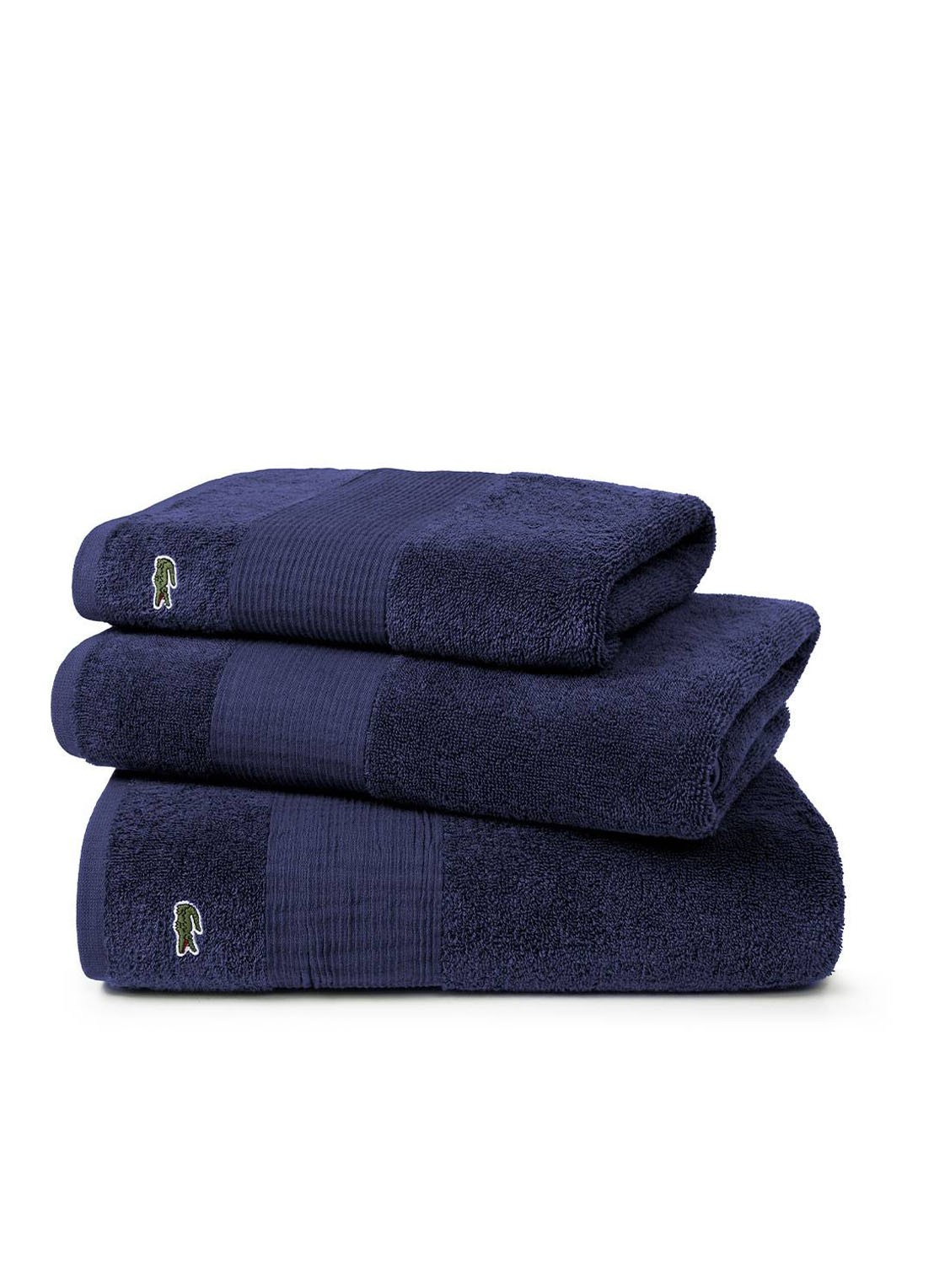 Lacoste L Lecroco badlaken - 600 gr/m2 - 100 x 150 cm - detail 2 donkerblauw
