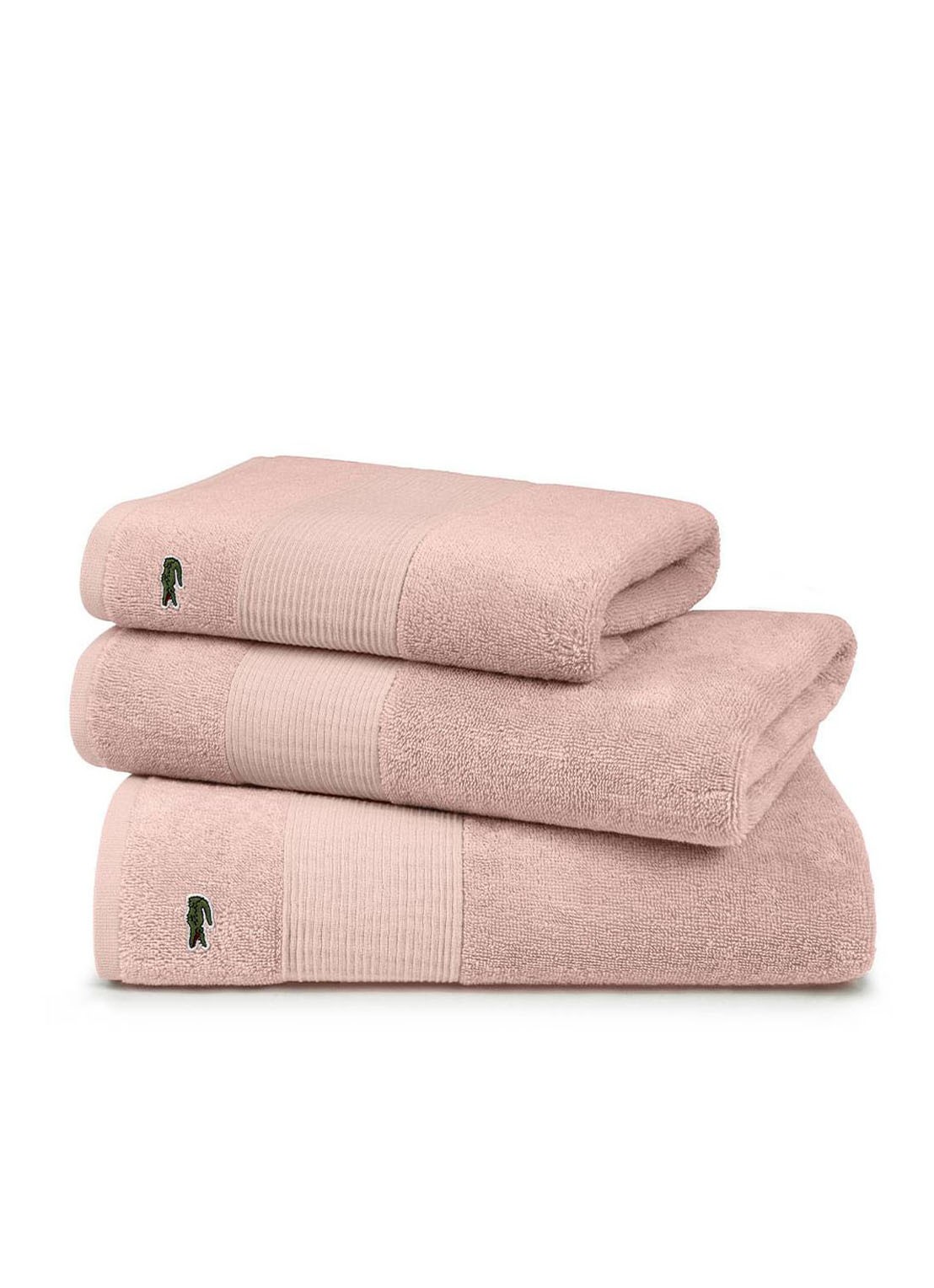 Lacoste L Lecroco badlaken - 600 gr/m2 - 100 x 150 cm - detail 4 lichtroze