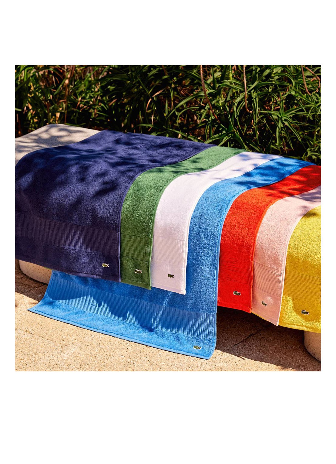 Lacoste L Lecroco badlaken - 600 gr/m2 - 100 x 150 cm - detail 5 blauw
