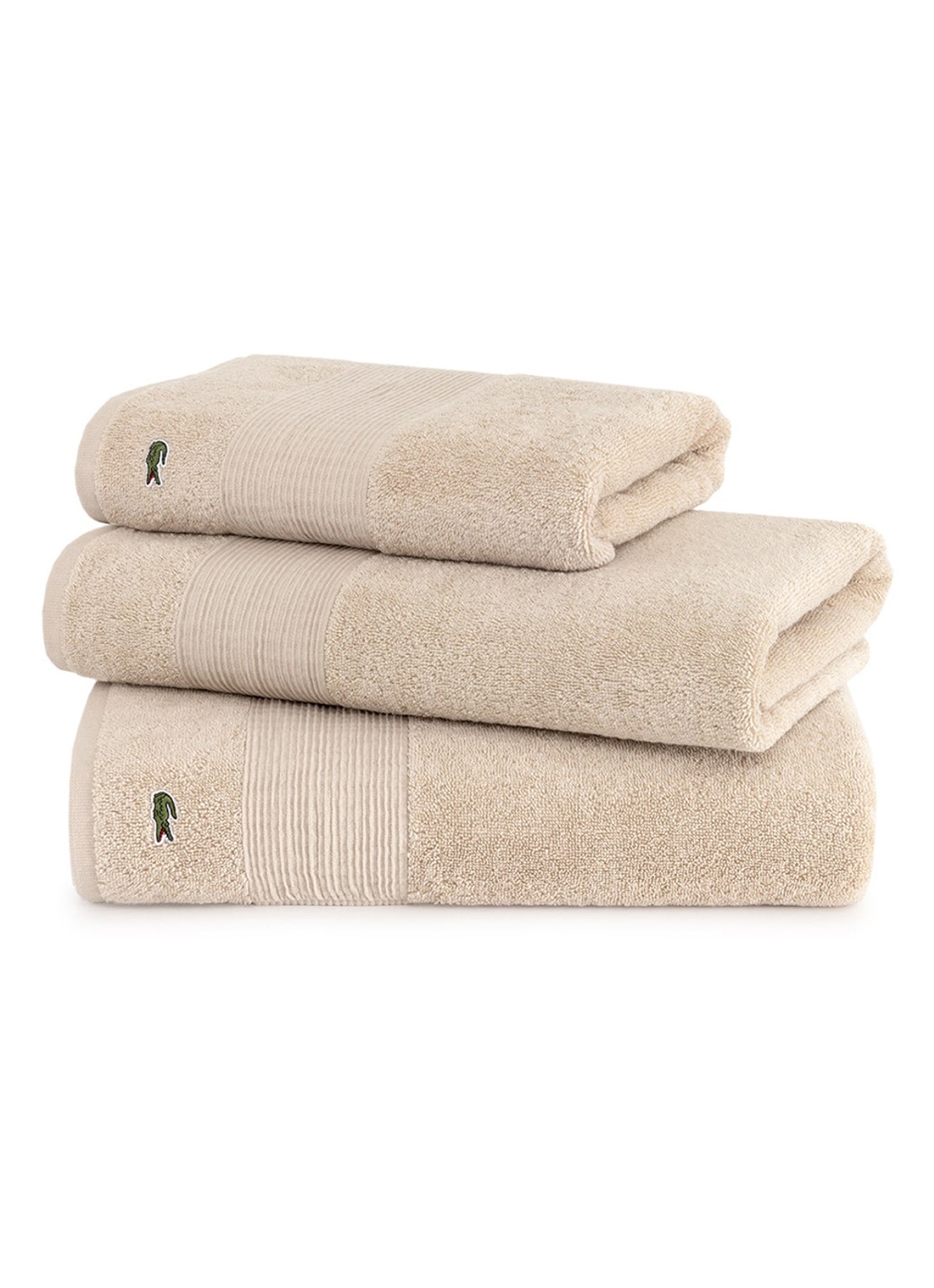 Lacoste L Lecroco badlaken - 600 gr/m2 - 100 x 150 cm - achterkant bruin
