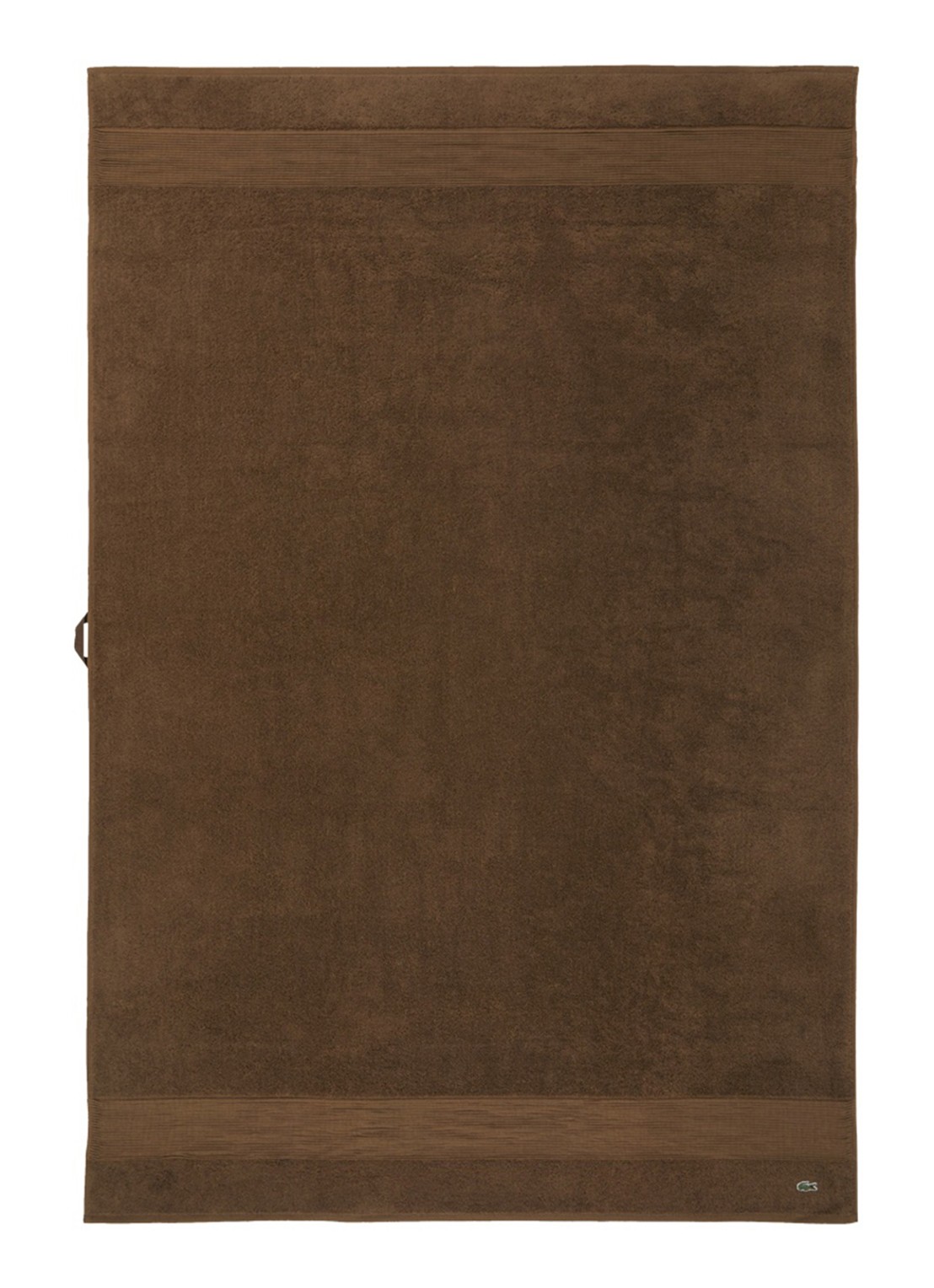Lacoste L Lecroco badlaken - 600 gr/m2 - 100 x 150 cm - voorkant hazelnootbruin