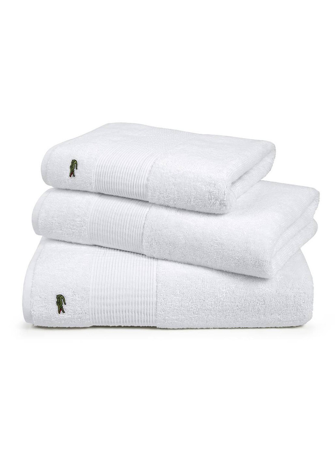 Lacoste L Lecroco badlaken - 600 gr/m2 -  70 x 140 cm - detail 2 wit