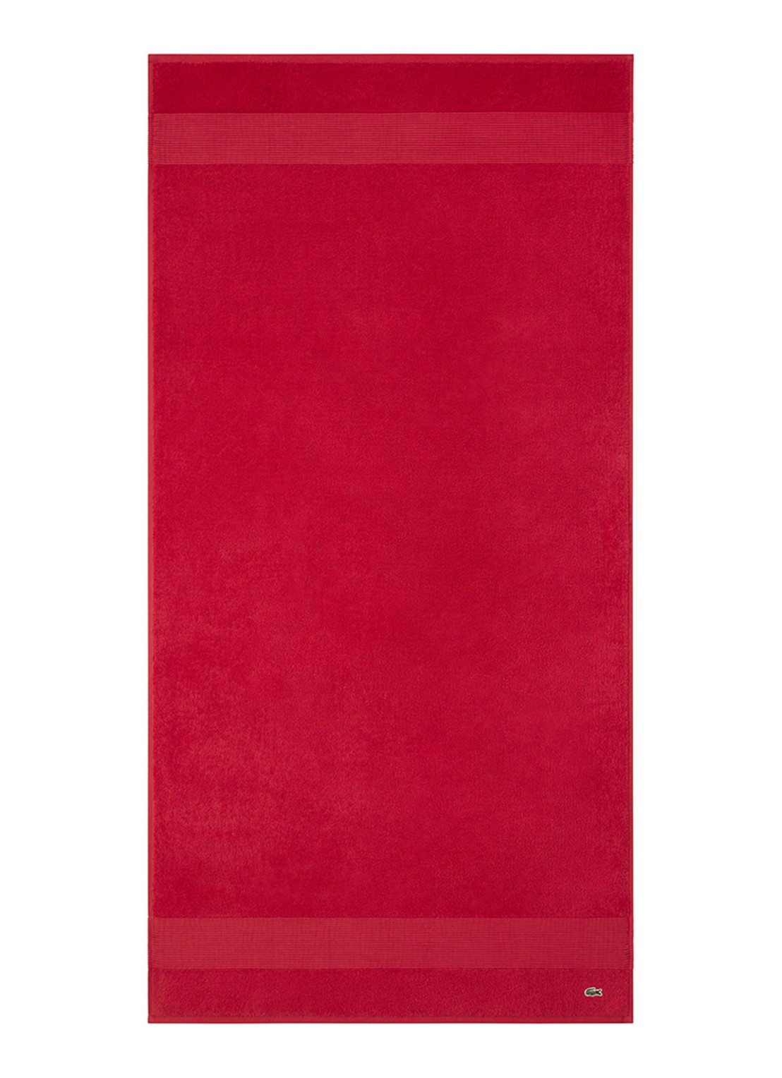 Lacoste L Lecroco badlaken - 600 gr/m2 -  70 x 140 cm - voorkant 4 kersenrood