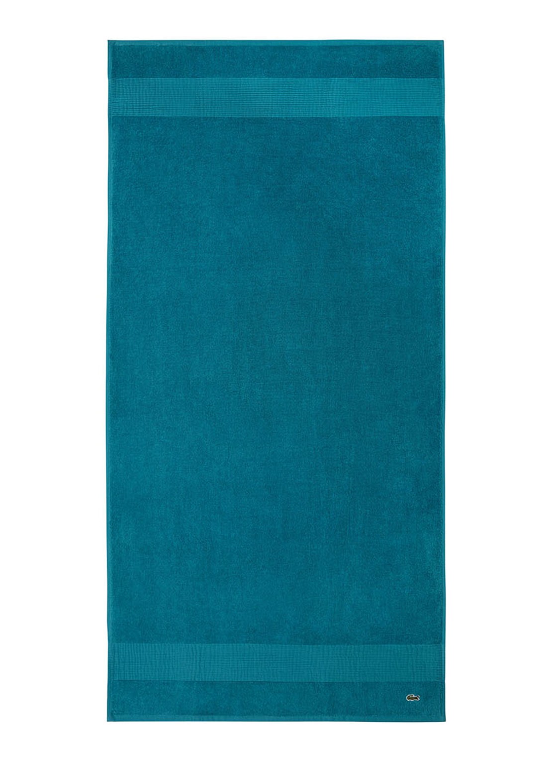 Lacoste L Lecroco badlaken - 600 gr/m2 -  70 x 140 cm - voorkant turquoise