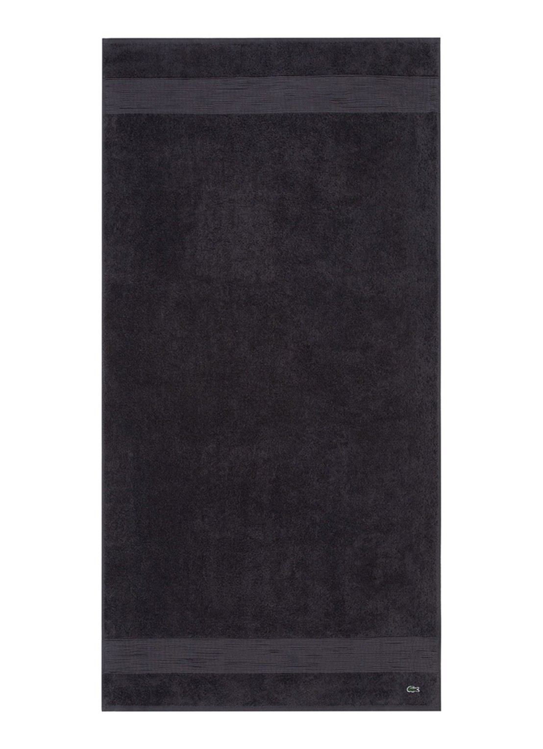 Lacoste L Lecroco badlaken - 600 gr/m2 -  70 x 140 cm - voorkant 3 antraciet