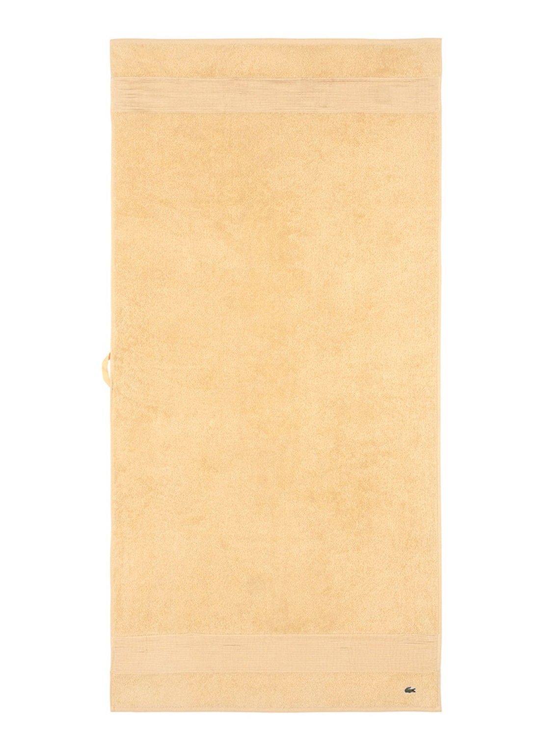 Lacoste L Lecroco badlaken - 600 gr/m2 -  70 x 140 cm - voorkant lichtgeel