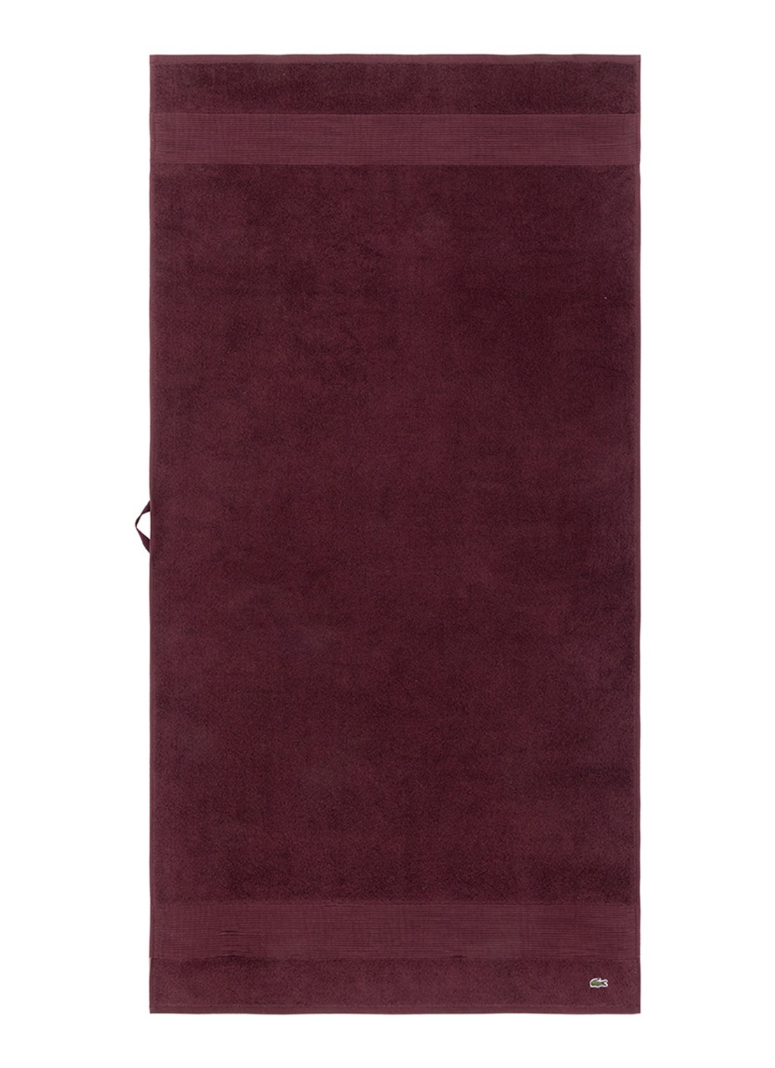 Lacoste L Lecroco badlaken - 600 gr/m2 -  70 x 140 cm - voorkant 2 bordeauxrood