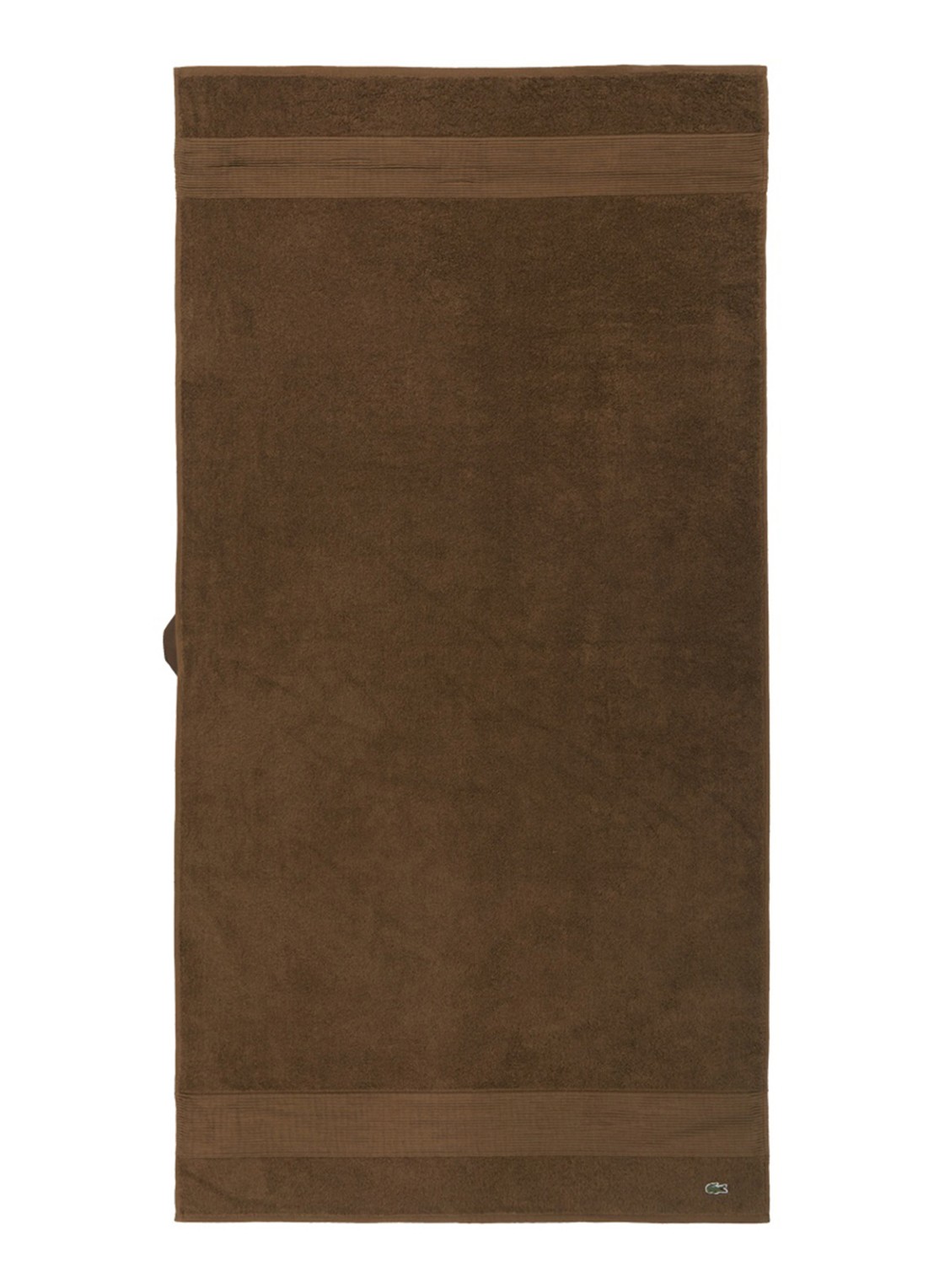 Lacoste L Lecroco badlaken - 600 gr/m2 -  70 x 140 cm - voorkant hazelnootbruin
