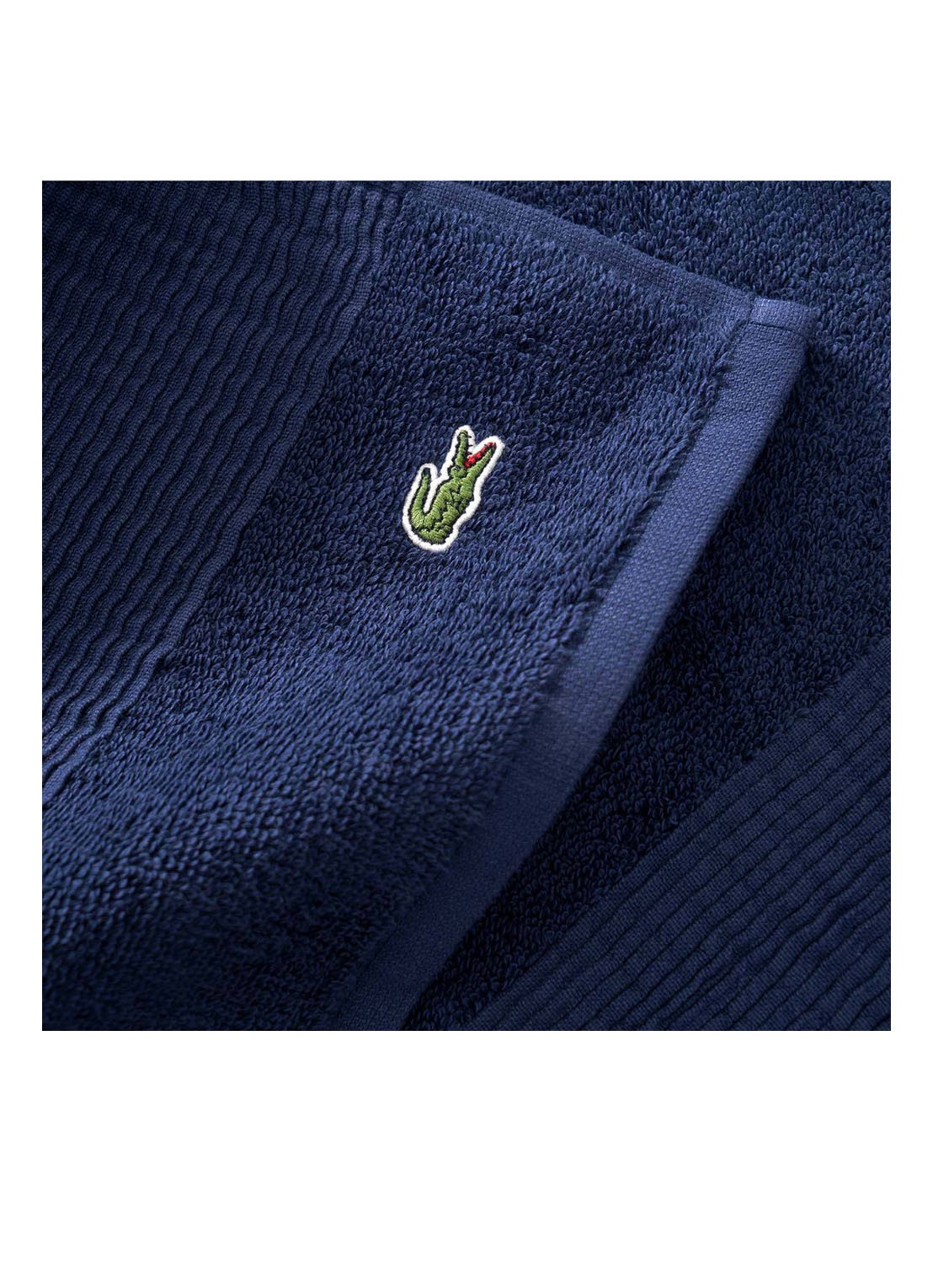 Lacoste L Lecroco gastendoek - 600 gr/m2 - 60 x 40 cm - achterkant 3 donkerblauw