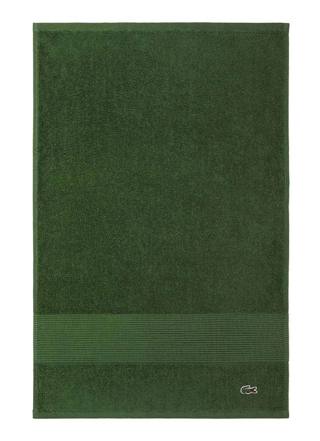Lacoste L Lecroco gastendoek - 600 gr/m2 - 60 x 40 cm - voorkant 5 legergroen