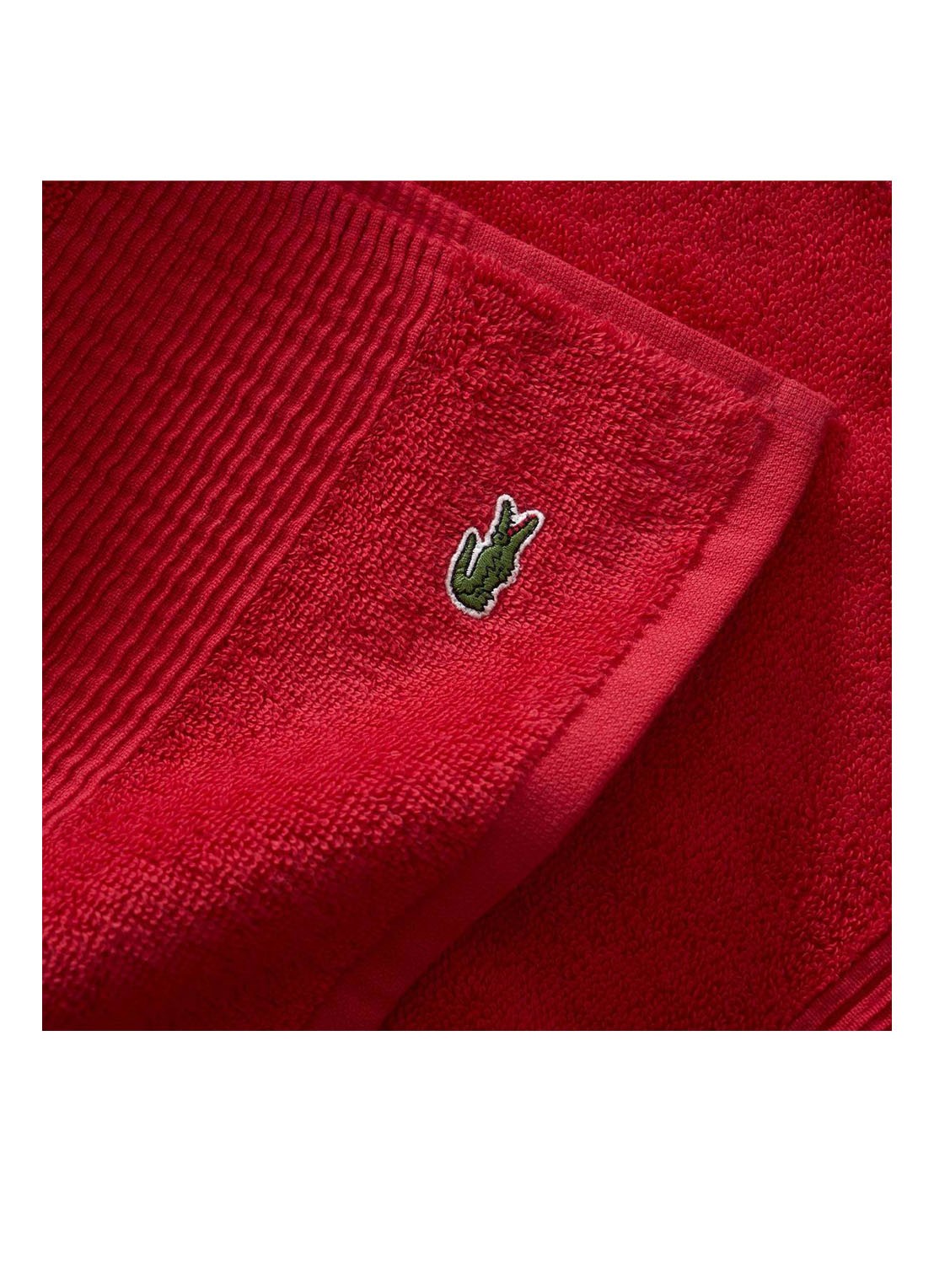 Lacoste L Lecroco gastendoek - 600 gr/m2 - 60 x 40 cm - achterkant 5 rood