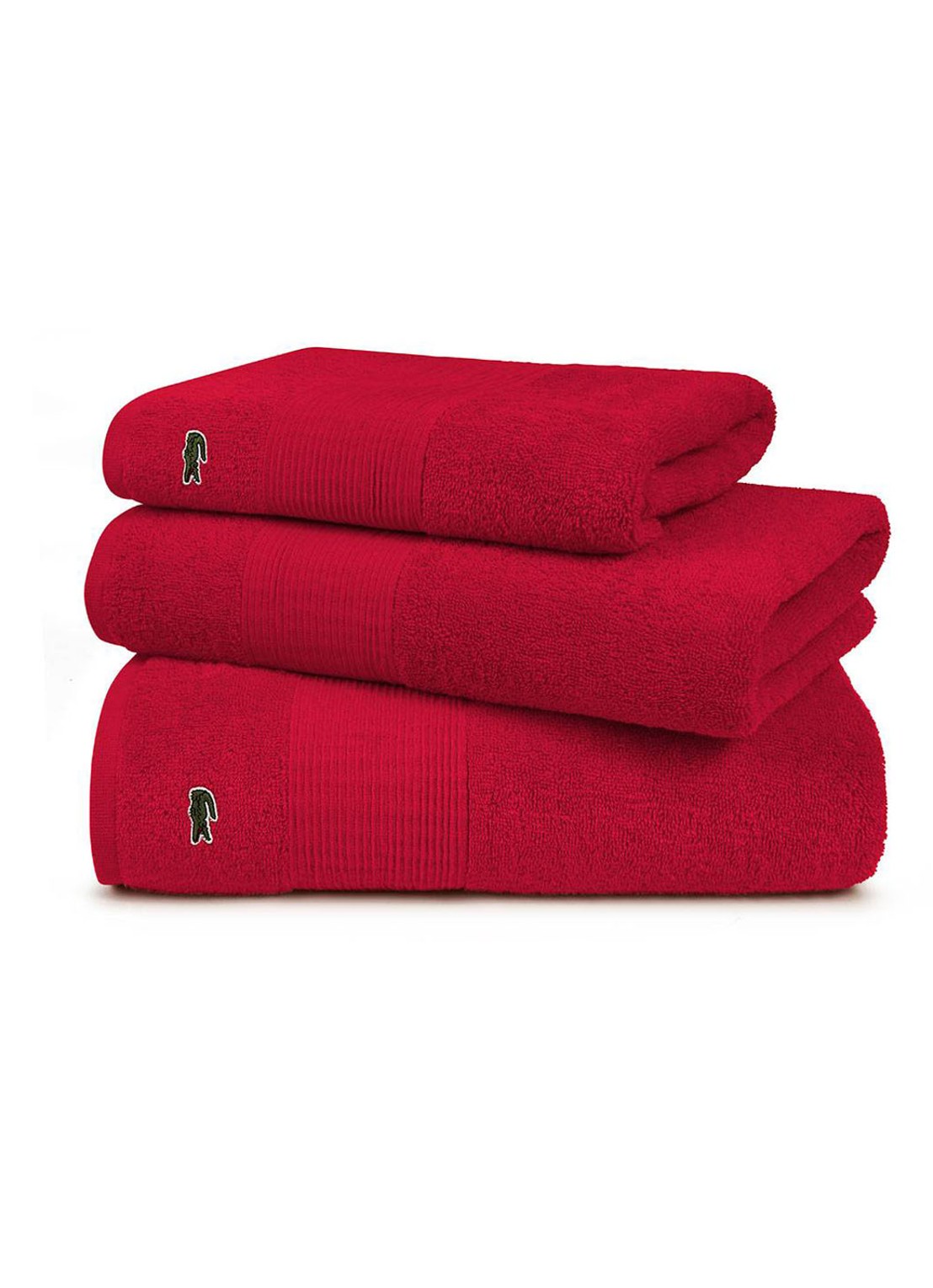 Lacoste L Lecroco gastendoek - 600 gr/m2 - 60 x 40 cm - detail 3 rood