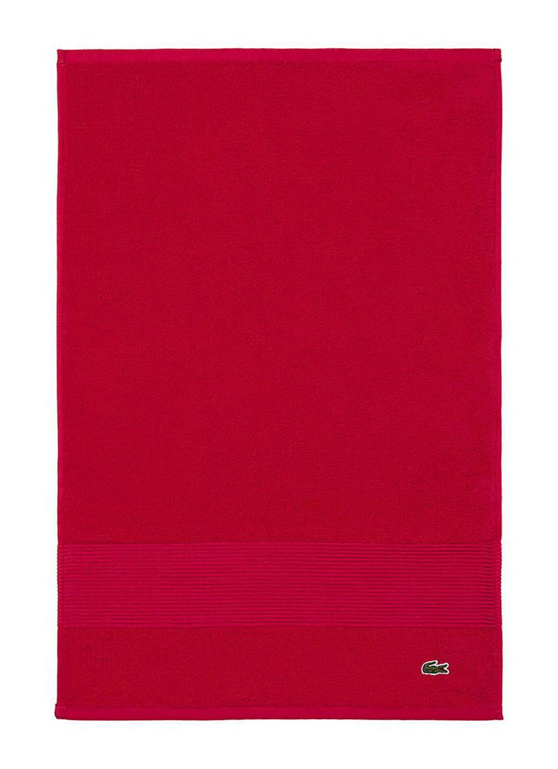 Lacoste L Lecroco gastendoek - 600 gr/m2 - 60 x 40 cm - voorkant rood