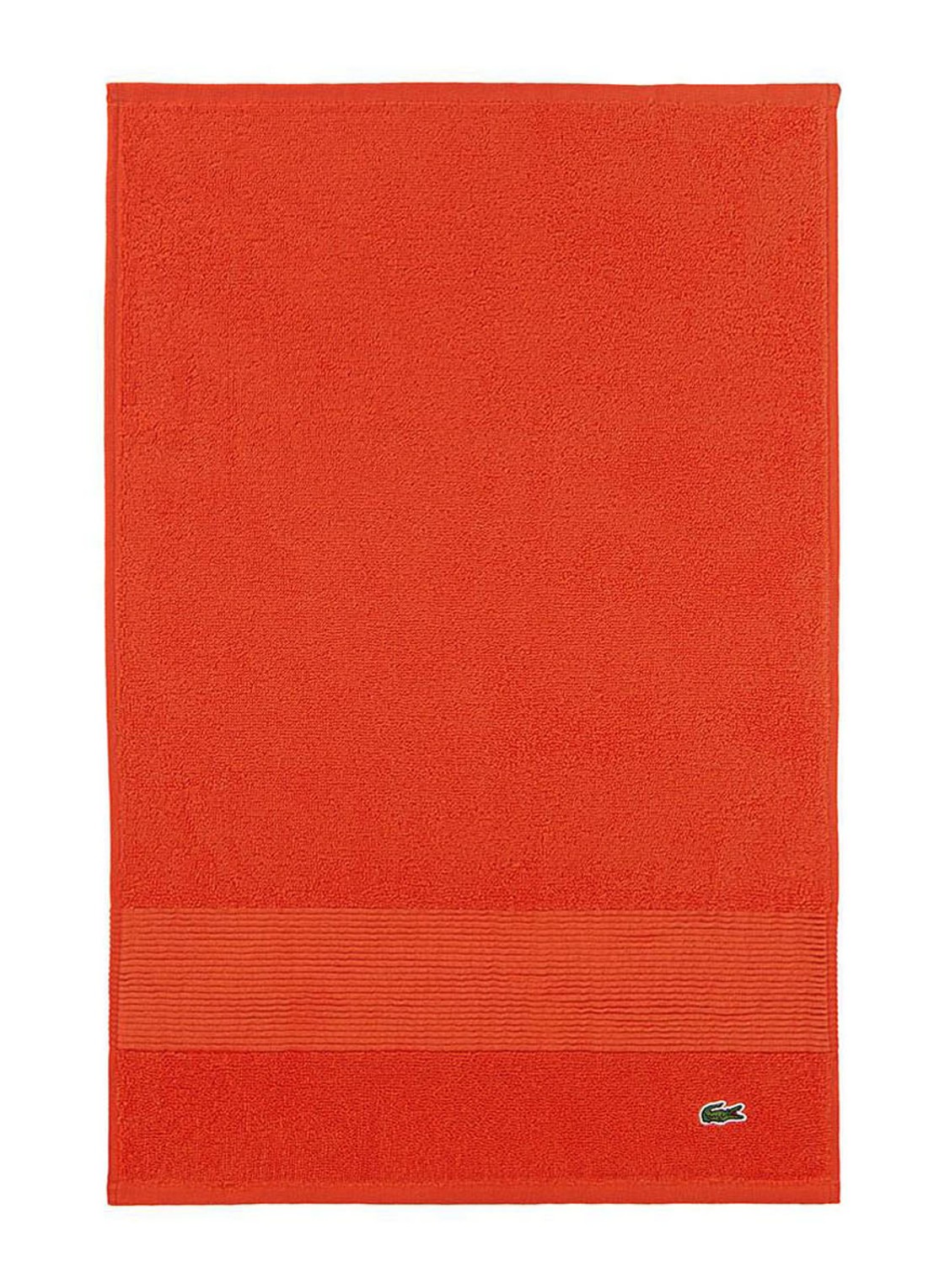 Lacoste L Lecroco gastendoek - 600 gr/m2 - 60 x 40 cm - voorkant orange