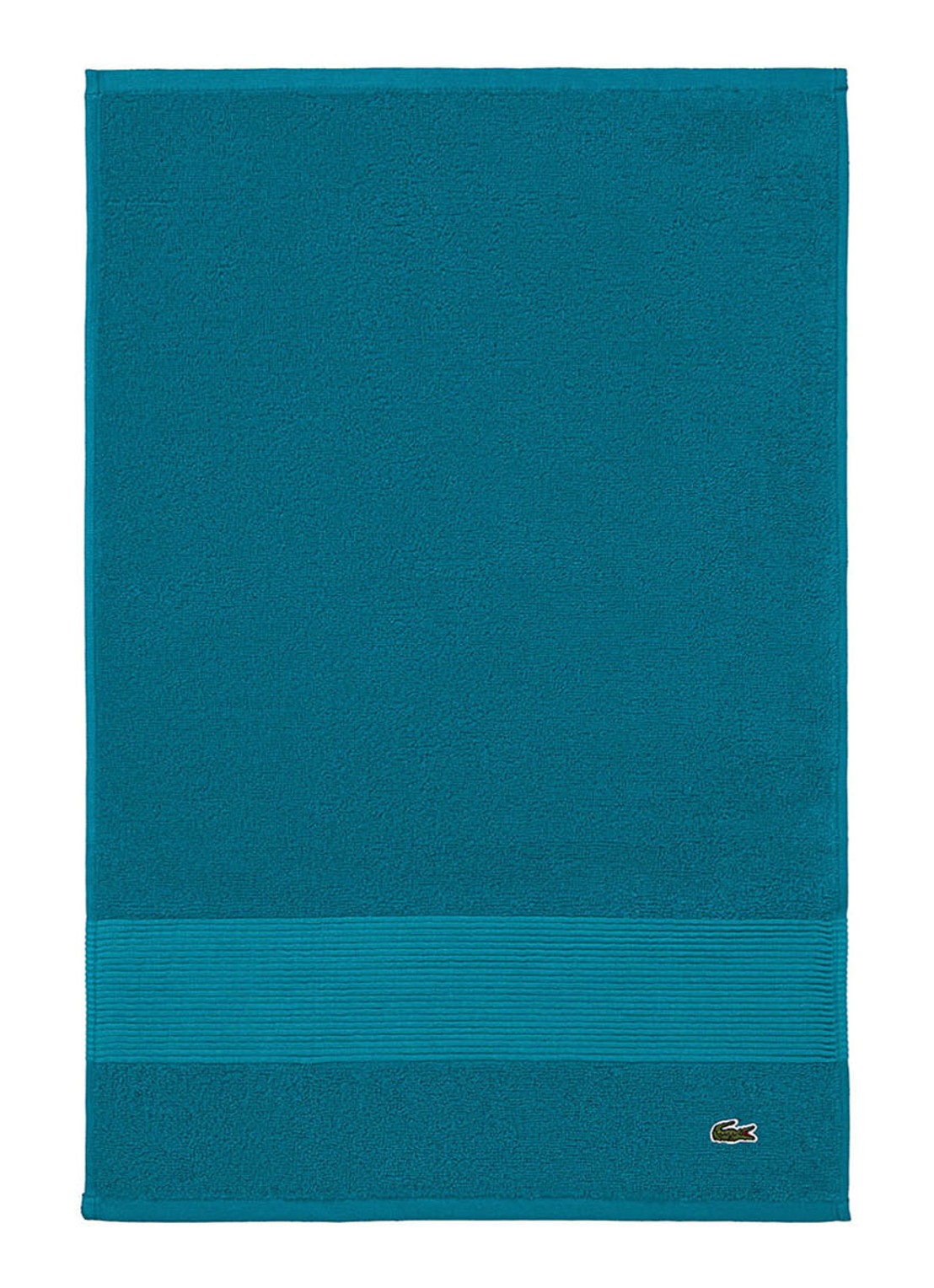 Lacoste L Lecroco gastendoek - 600 gr/m2 - 60 x 40 cm - voorkant 2 turquoise