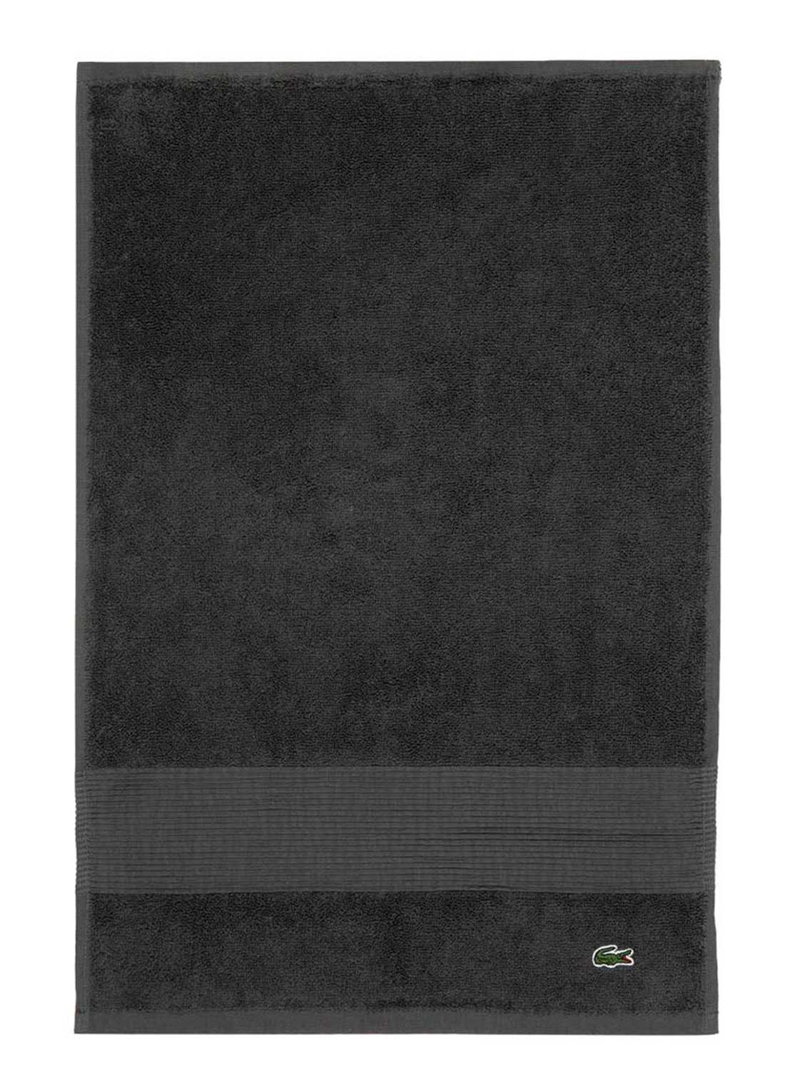 Lacoste L Lecroco gastendoek - 600 gr/m2 - 60 x 40 cm - voorkant antraciet