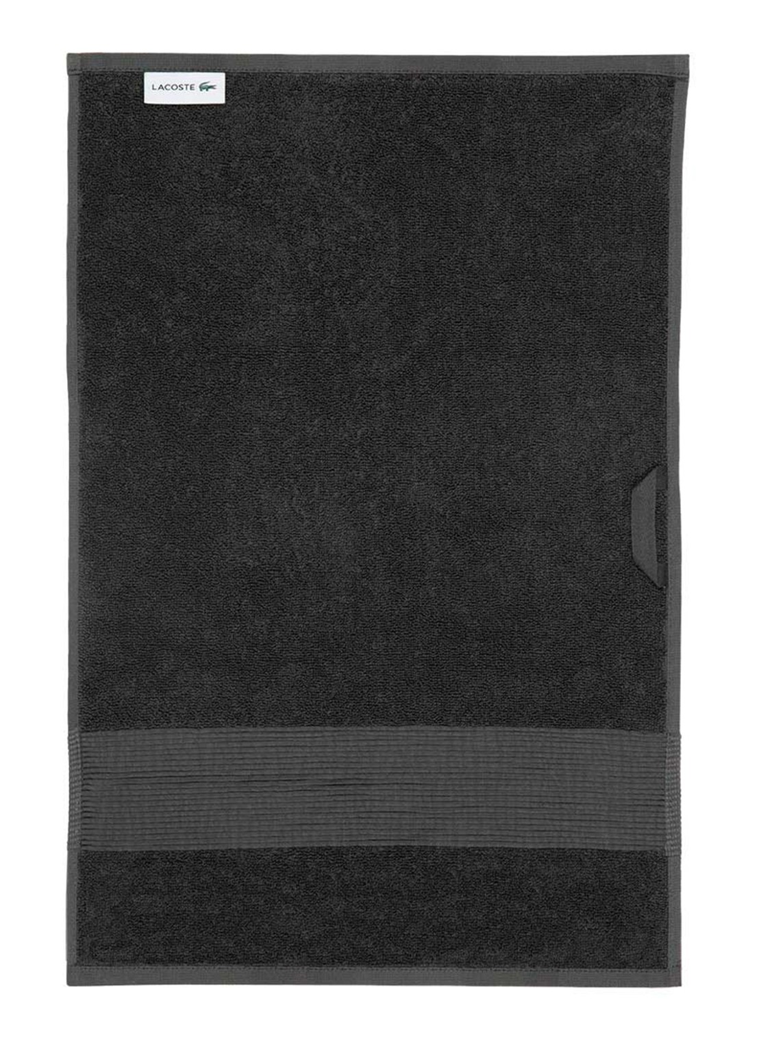 Lacoste L Lecroco gastendoek - 600 gr/m2 - 60 x 40 cm - voorkant 2 antraciet