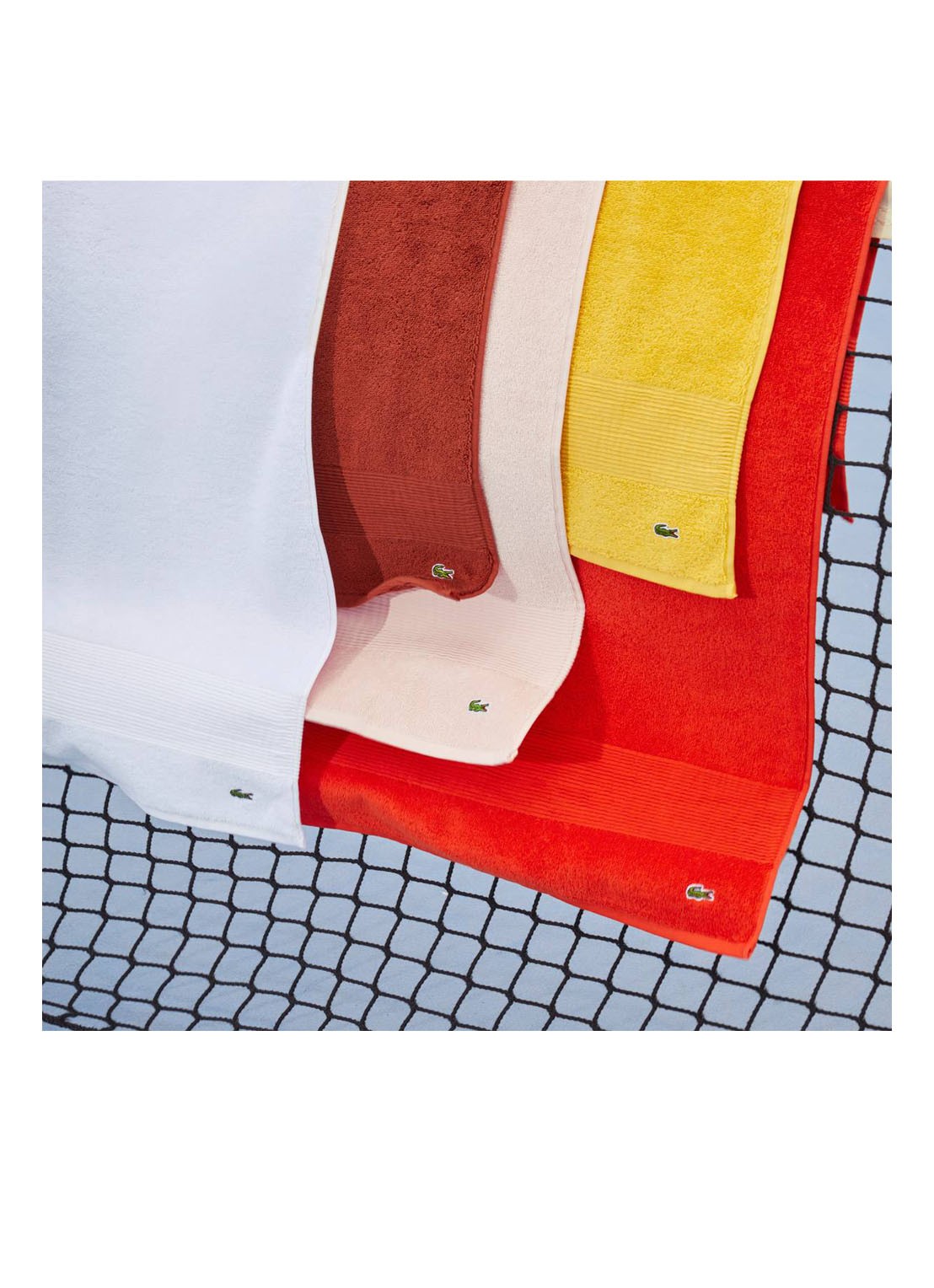 Lacoste L Lecroco gastendoek - 600 gr/m2 - 60 x 40 cm - detail 3 donkeroranje