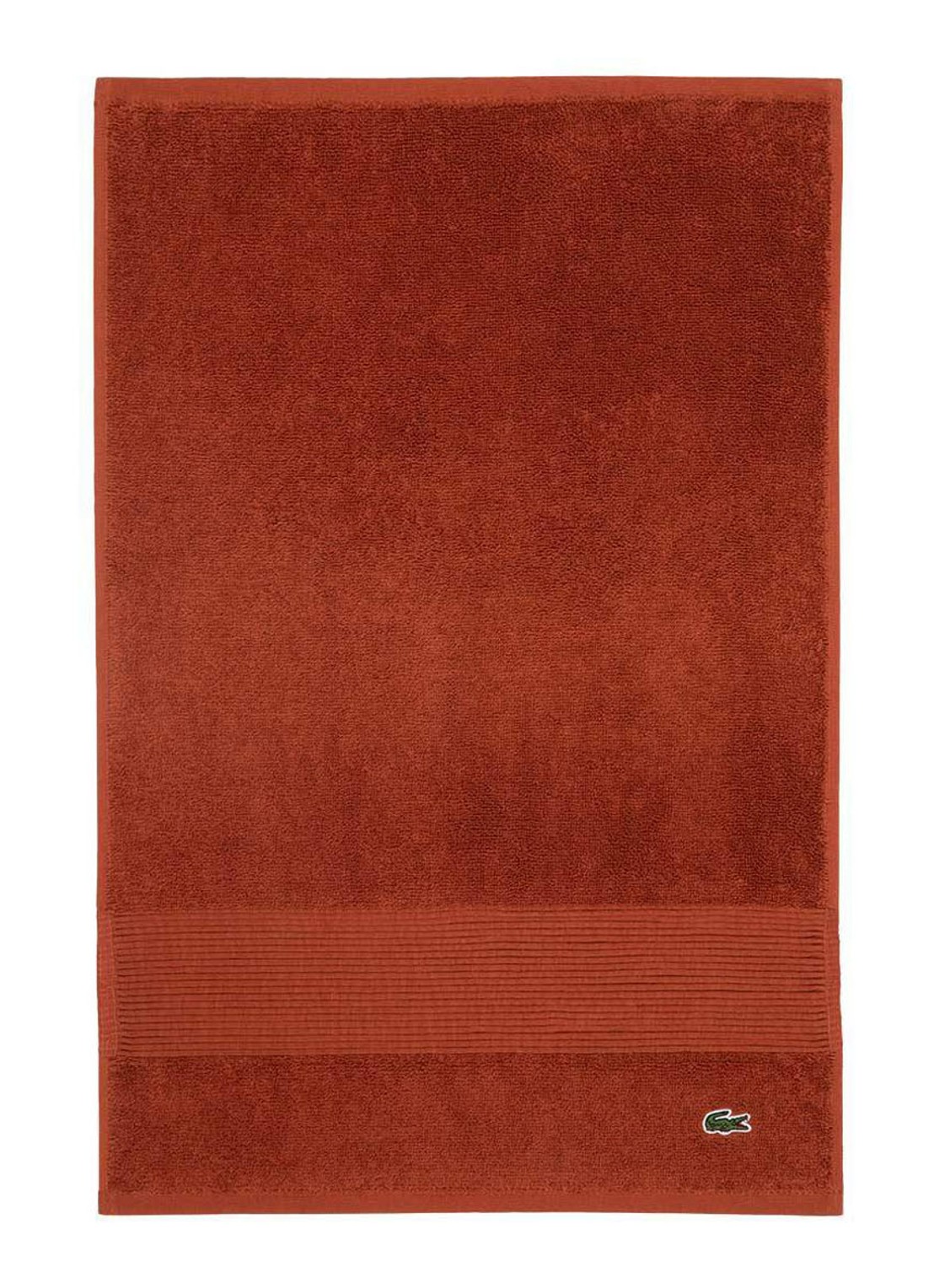 Lacoste L Lecroco gastendoek - 600 gr/m2 - 60 x 40 cm - voorkant 4 donkeroranje