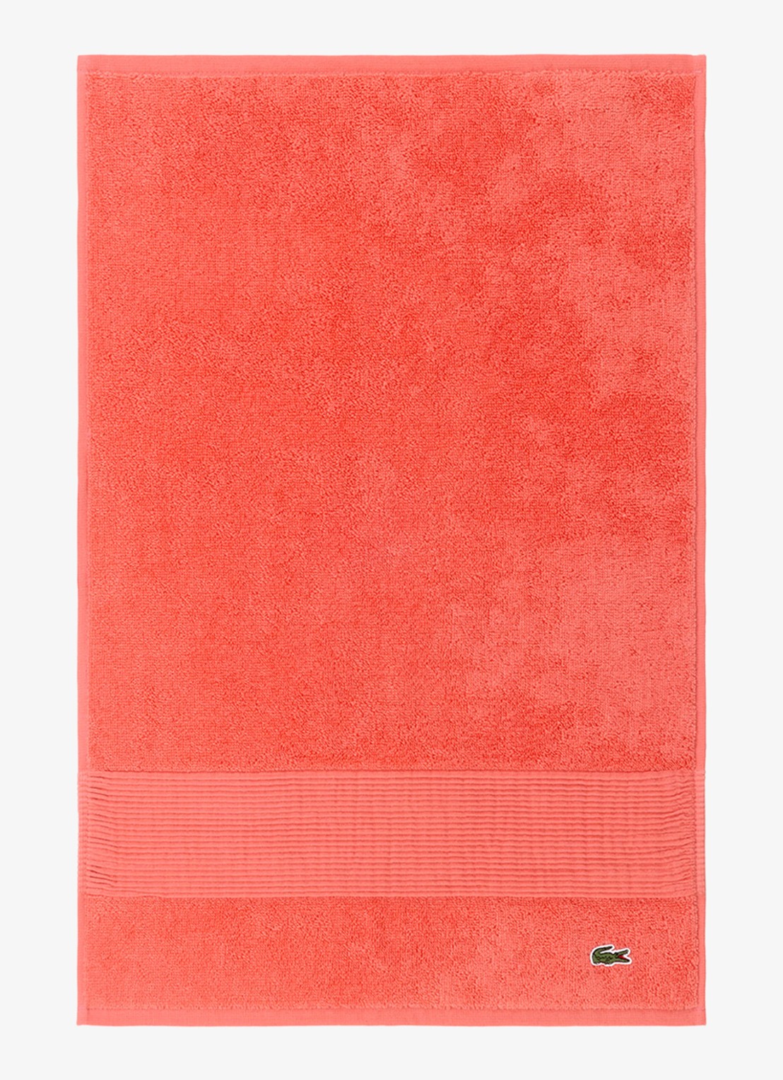 Lacoste L Lecroco gastendoek - 600 gr/m2 - 60 x 40 cm - voorkant koraalrood