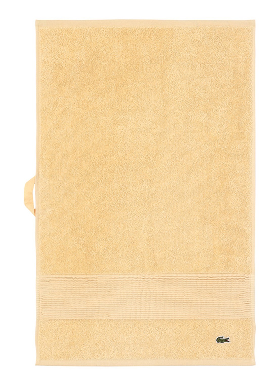 Lacoste L Lecroco gastendoek - 600 gr/m2 - 60 x 40 cm - voorkant lichtgeel