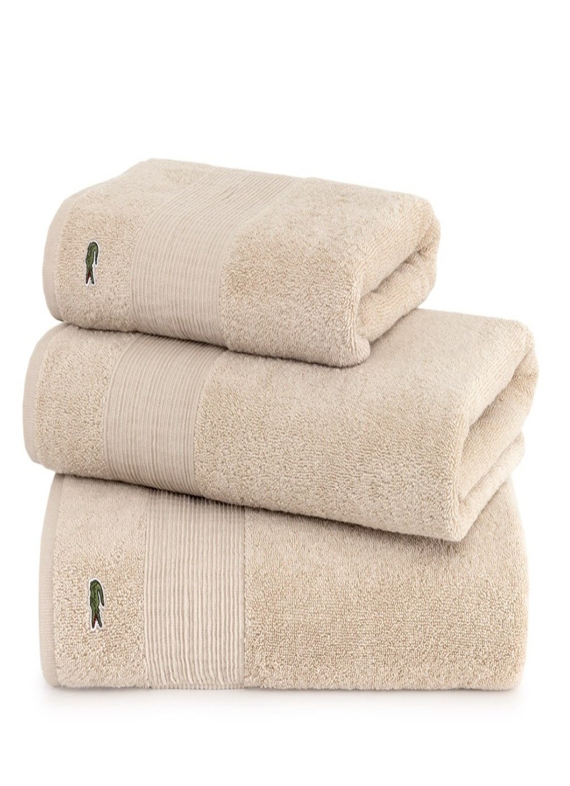 Lacoste L Lecroco gastendoek - 600 gr/m2 - 60 x 40 cm - detail 4 bruin