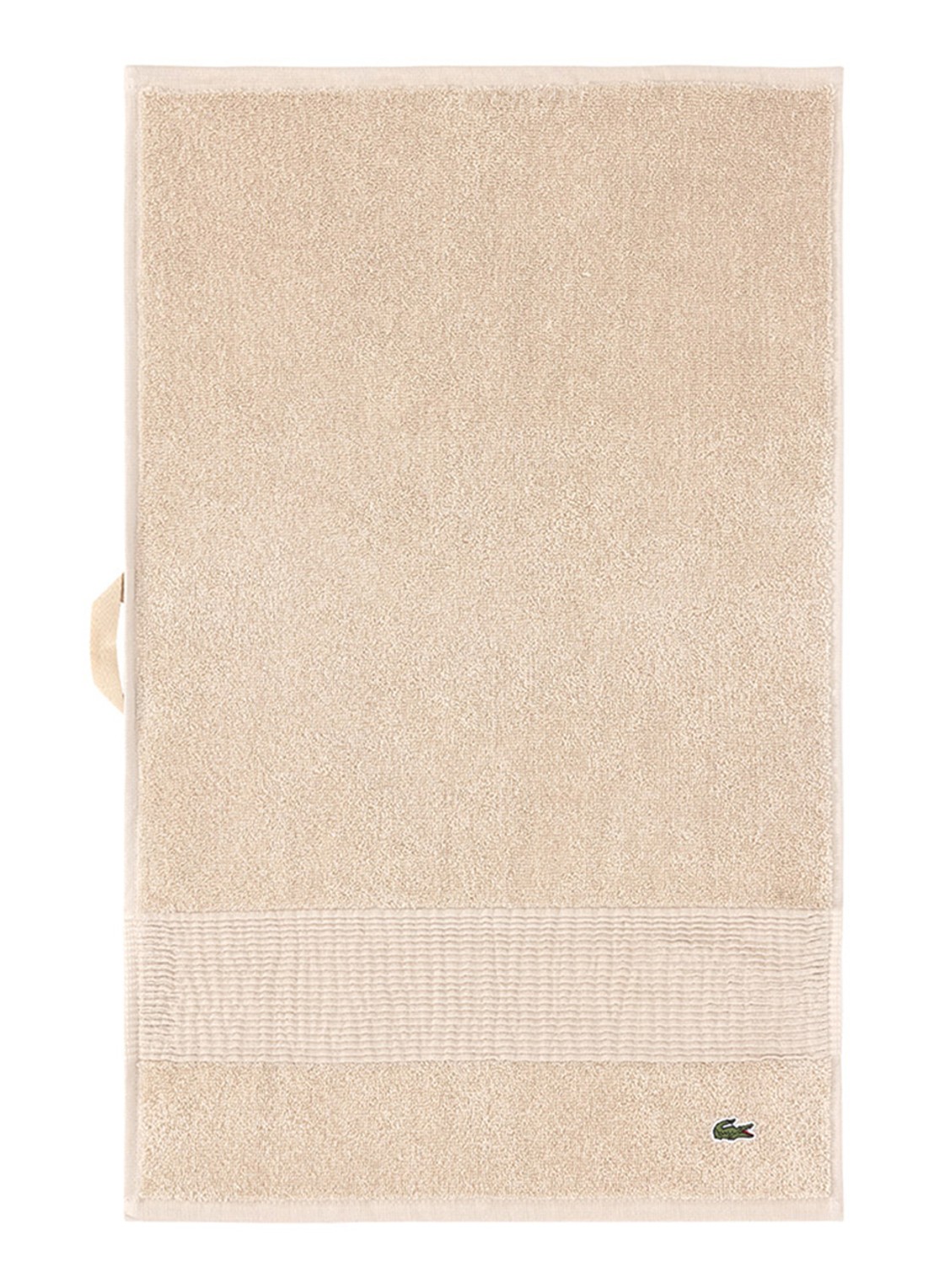 Lacoste L Lecroco gastendoek - 600 gr/m2 - 60 x 40 cm - voorkant bruin