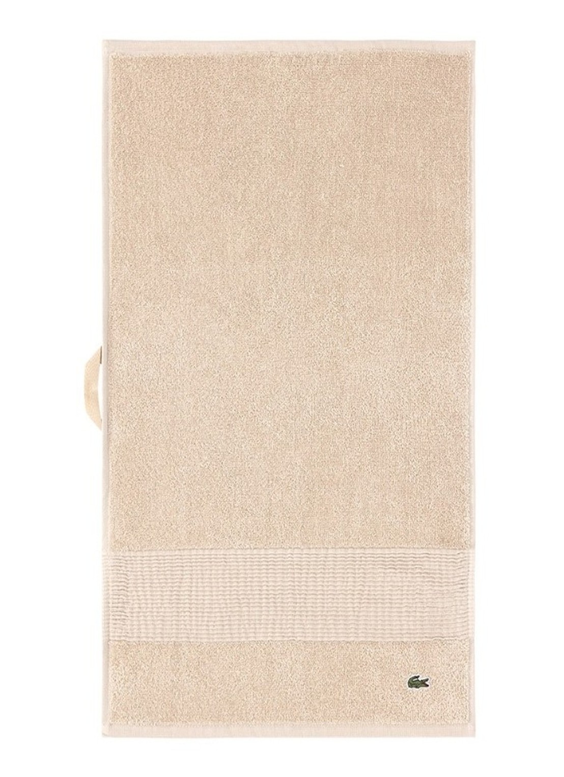 Lacoste L Lecroco gastendoek - 600 gr/m2 - 60 x 40 cm - voorkant 3 bruin
