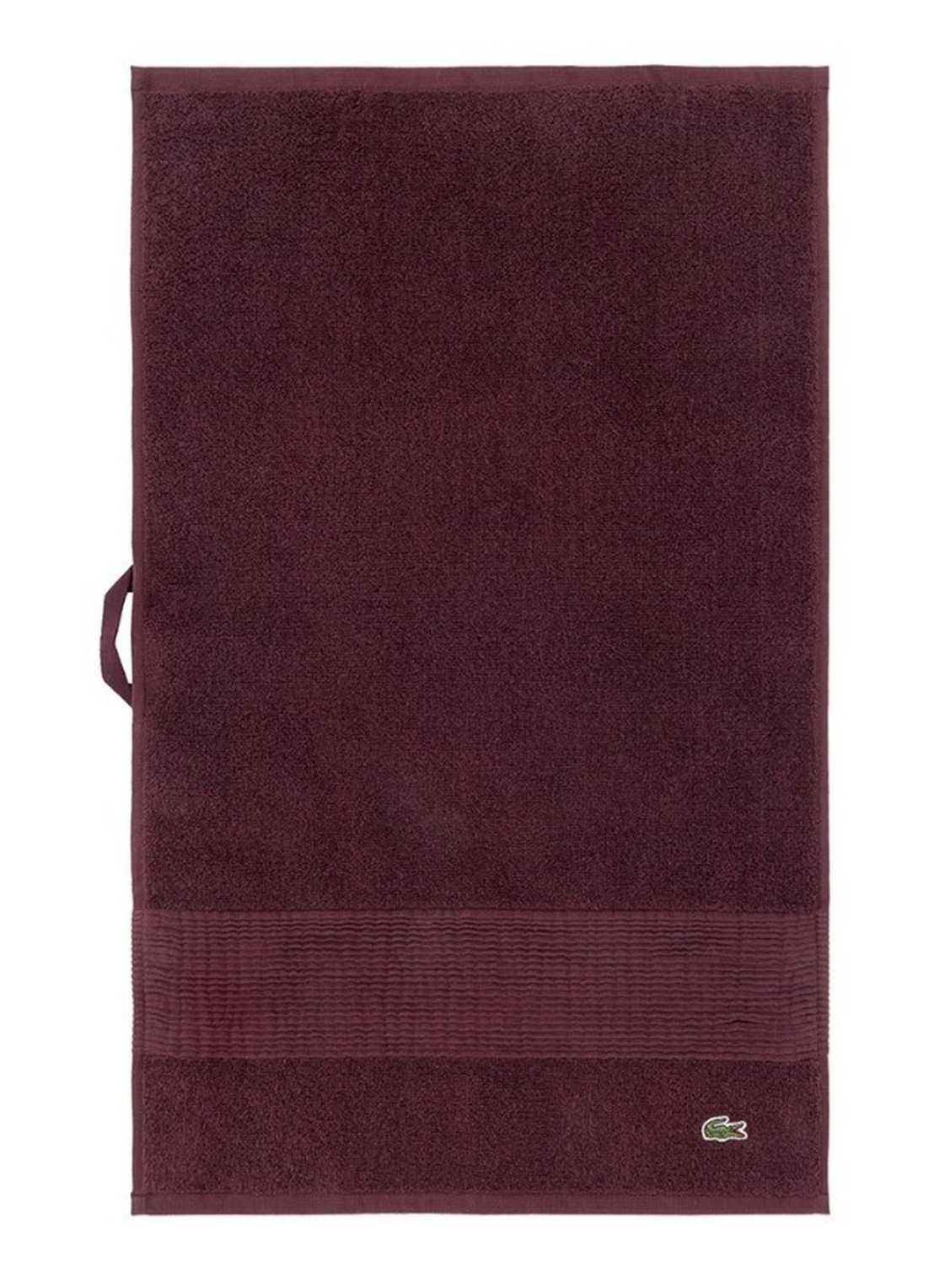 Lacoste L Lecroco gastendoek - 600 gr/m2 - 60 x 40 cm - voorkant 4 bordeauxrood