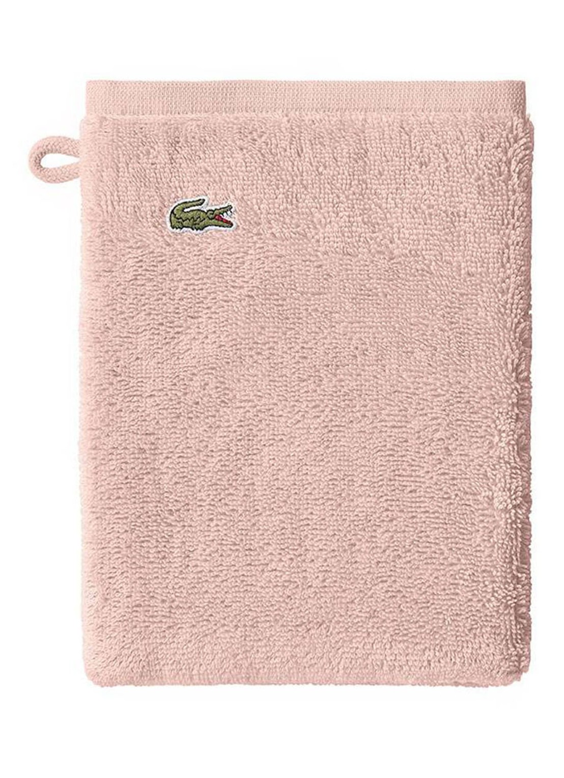 Lacoste L Lecroco washand - 600 gr/m2 - 15 x 21 cm - voorkant roze