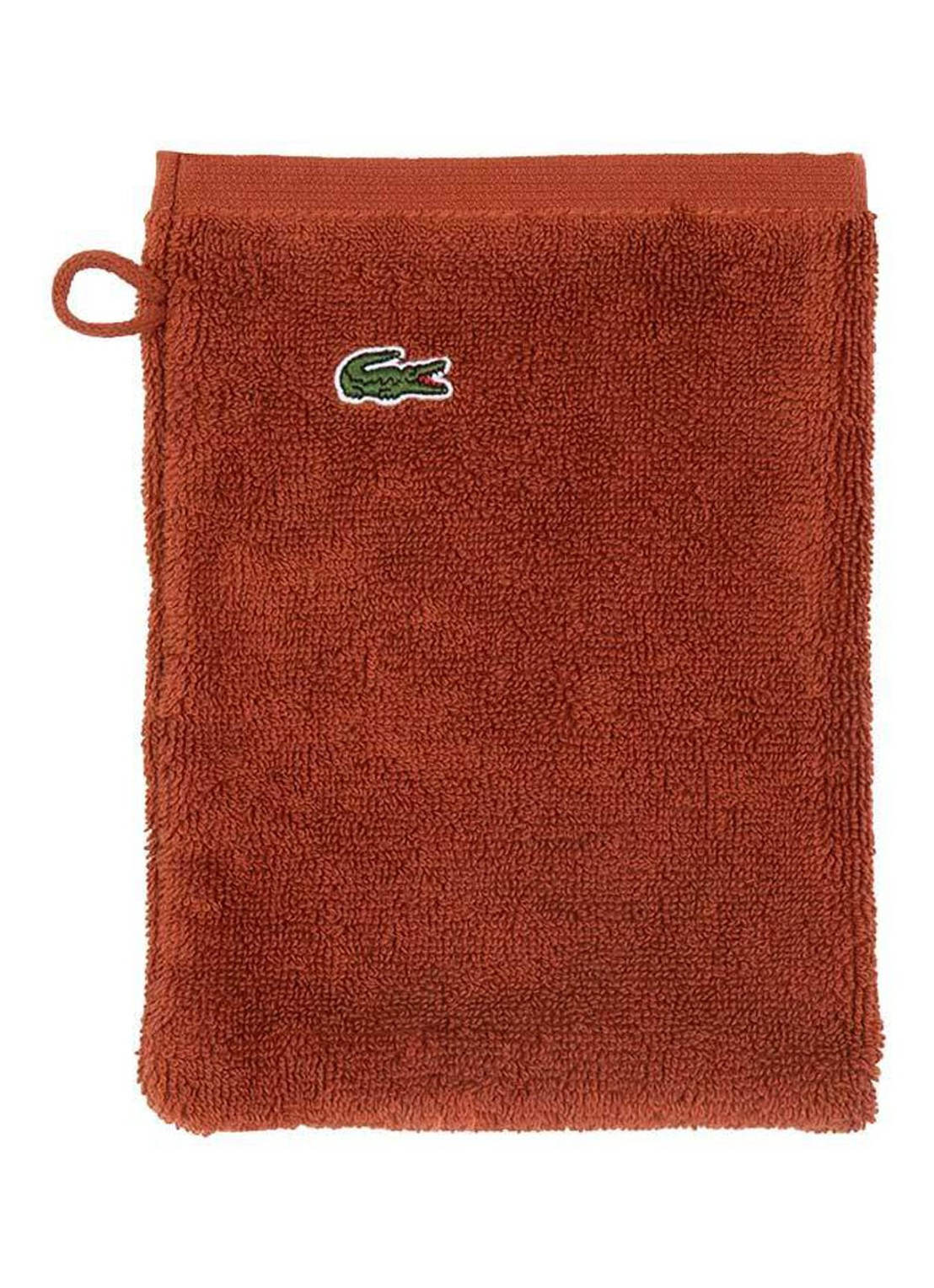 Lacoste L Lecroco washand - 600 gr/m2 - 15 x 21 cm - voorkant steenrood