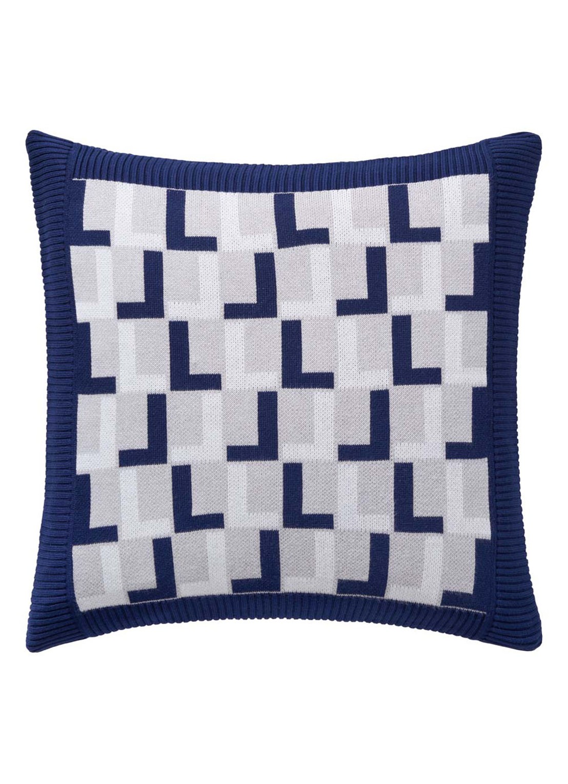 Lacoste L Logo kussensloop 45 x 45 cm - voorkant 3 blauw