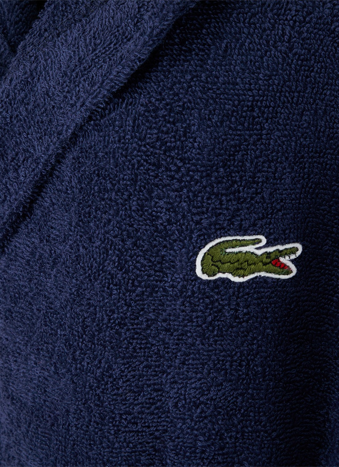 Lacoste L Open badjas van katoen - unisex - voorkant 2 donkerblauw
