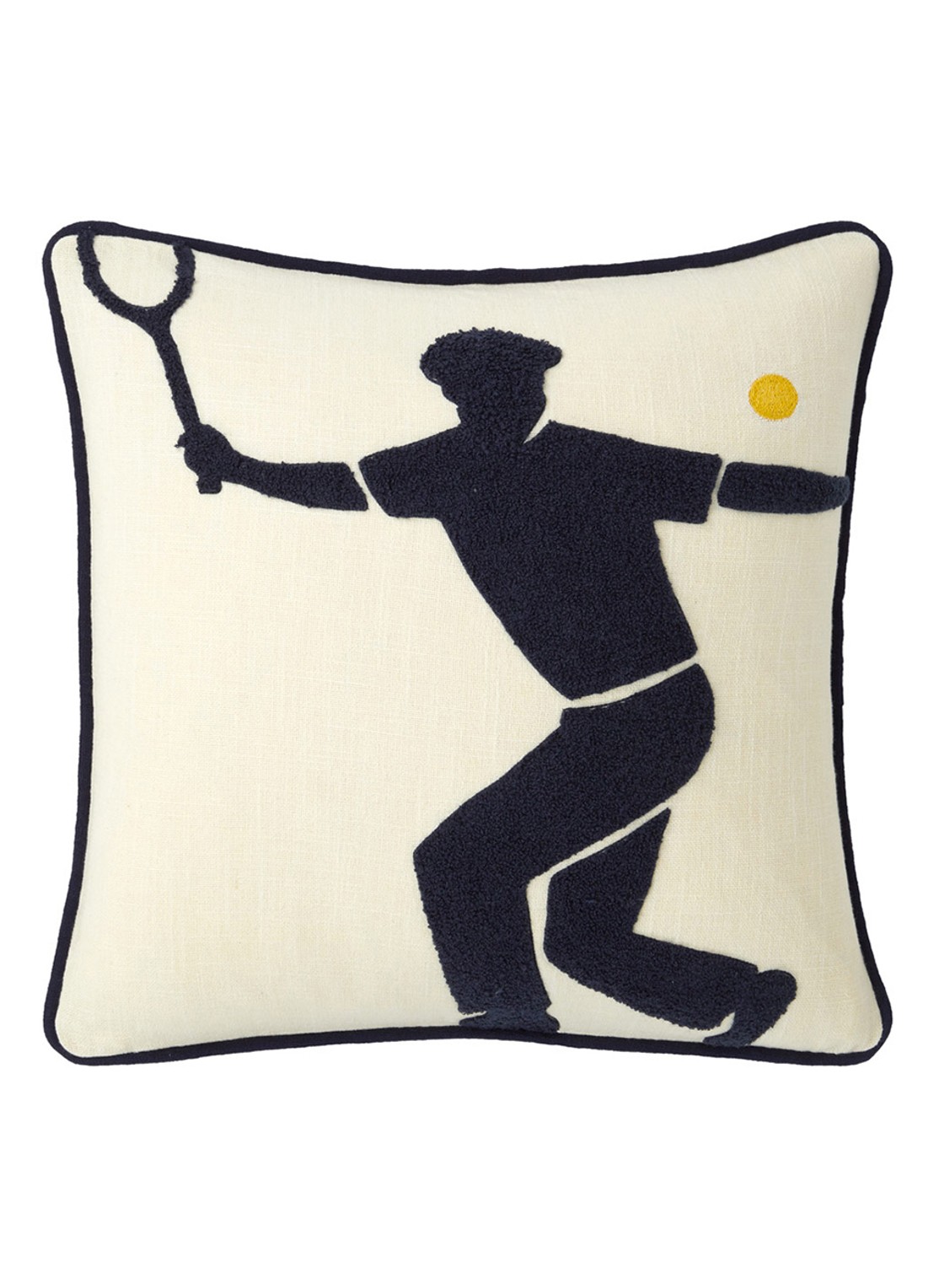 Lacoste L Player sierkussenhoes 45 x 45 cm - voorkant creme