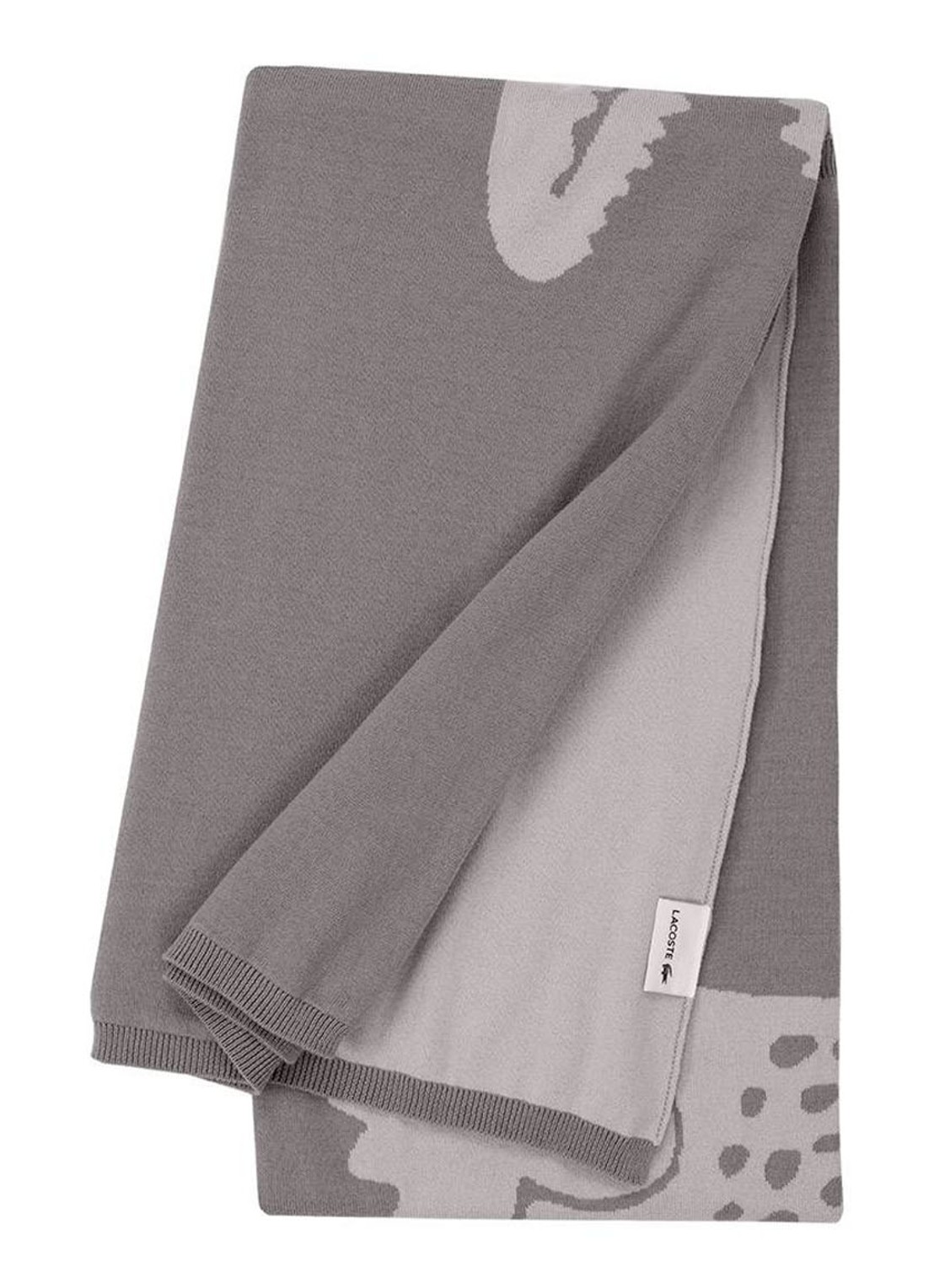 Lacoste L Reflet plaid 130 x 170 cm - voorkant 2 grijs
