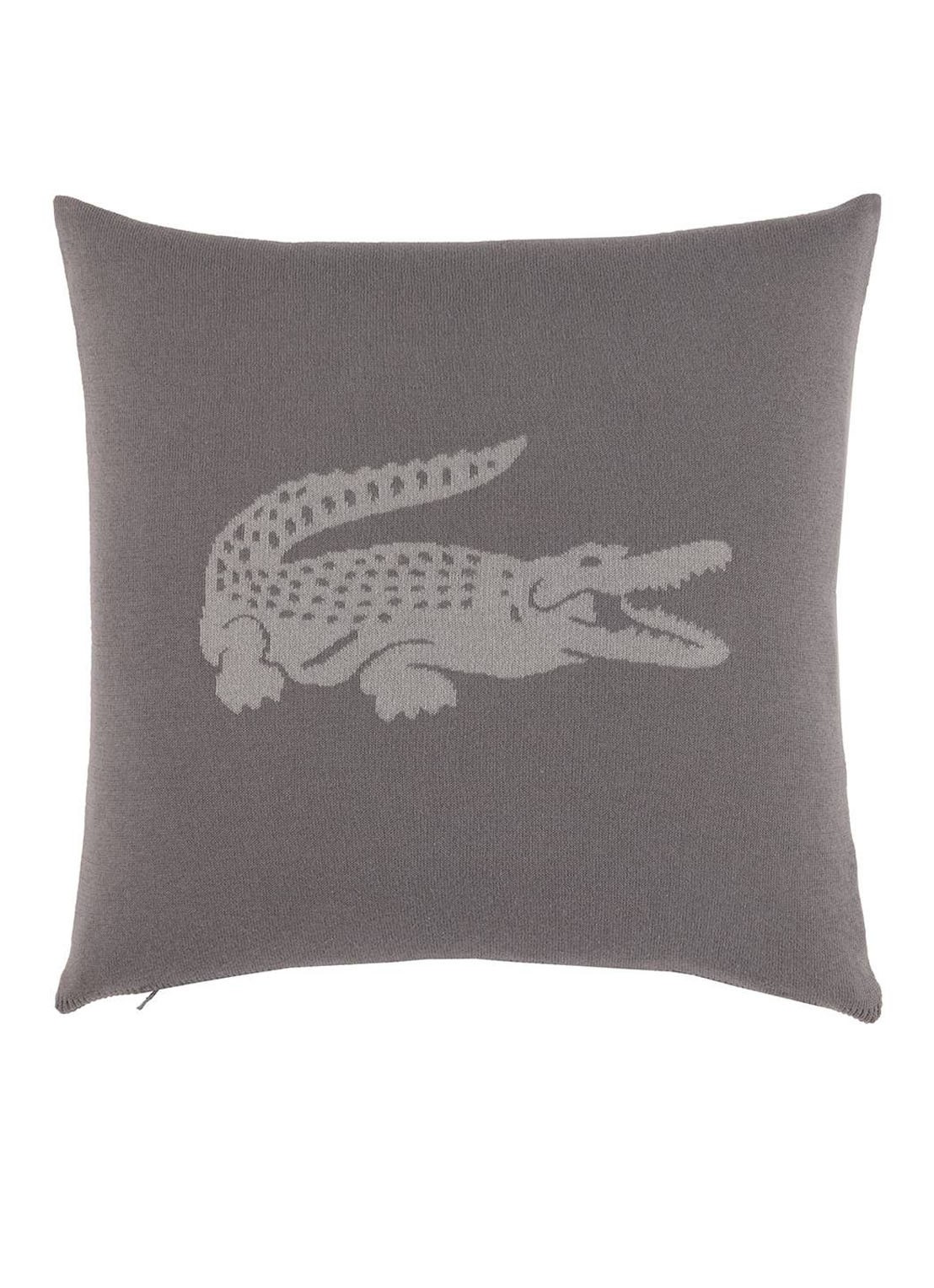 Lacoste L Reflet sierkussenhoes 45 x 45 cm - voorkant grijs