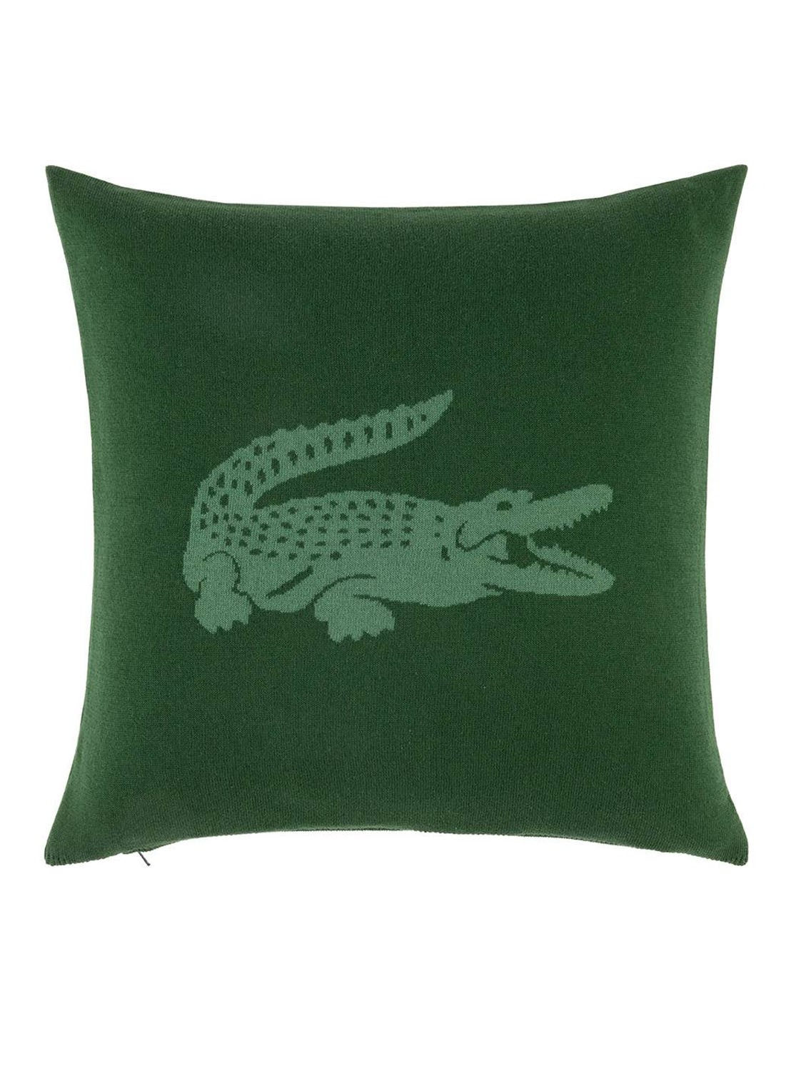 Lacoste L Reflet sierkussenhoes 45 x 45 cm - voorkant 5 bronsgroen