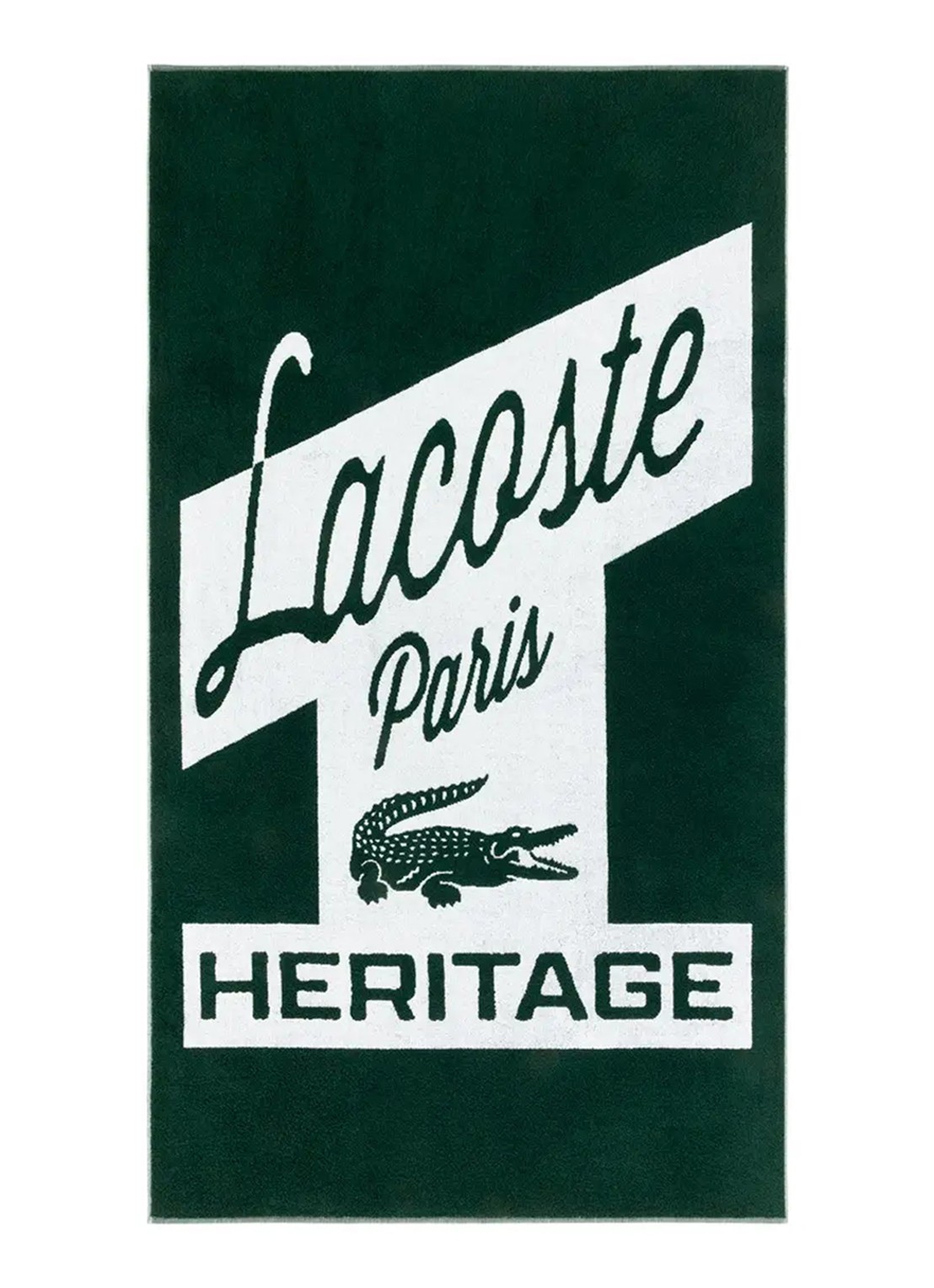 Lacoste L Retro badlaken 90 x 160 cm - voorkant 2 bronsgroen