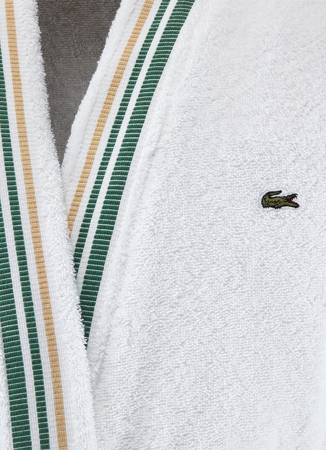 Lacoste L Score badjas met logoborduring - detail wit
