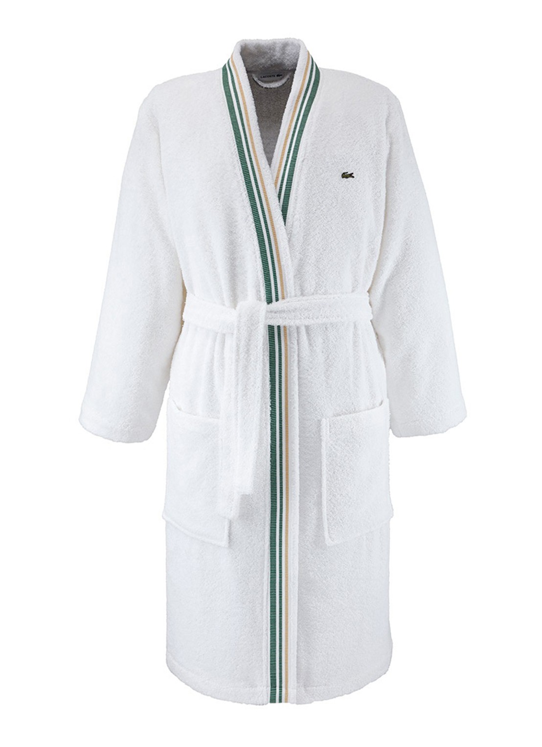Lacoste L Score badjas met logoborduring - voorkant 3 wit