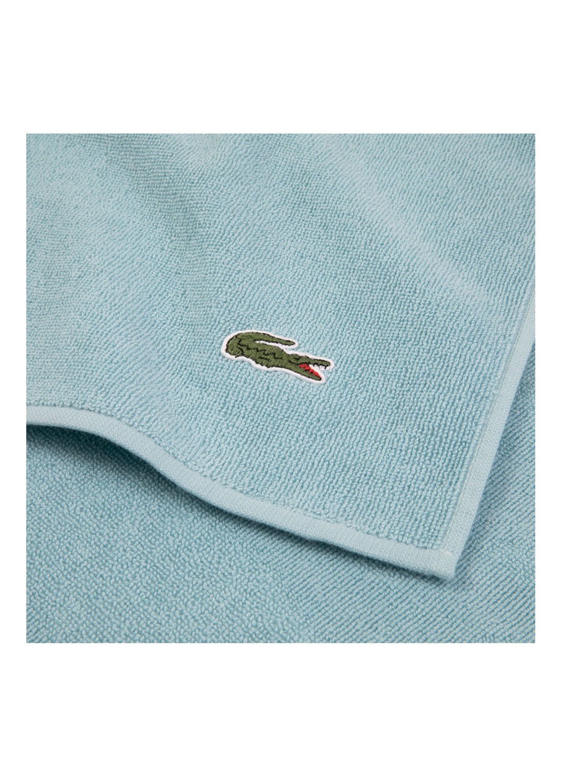Lacoste L Sport strandlaken van  katoen - 90 x 160 cm  - detail aquablauw