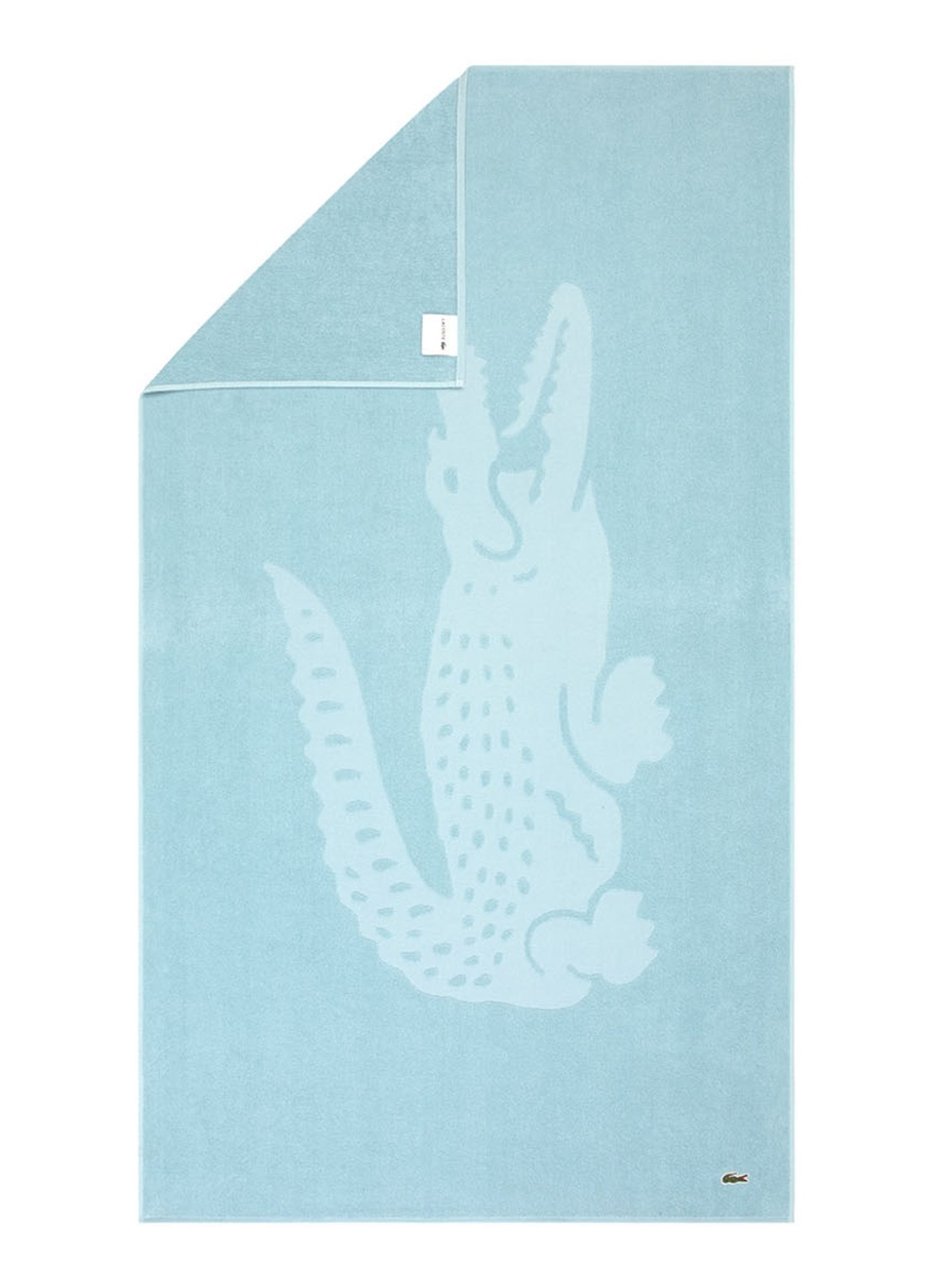 Lacoste L Sport strandlaken van  katoen - 90 x 160 cm  - detail 3 aquablauw
