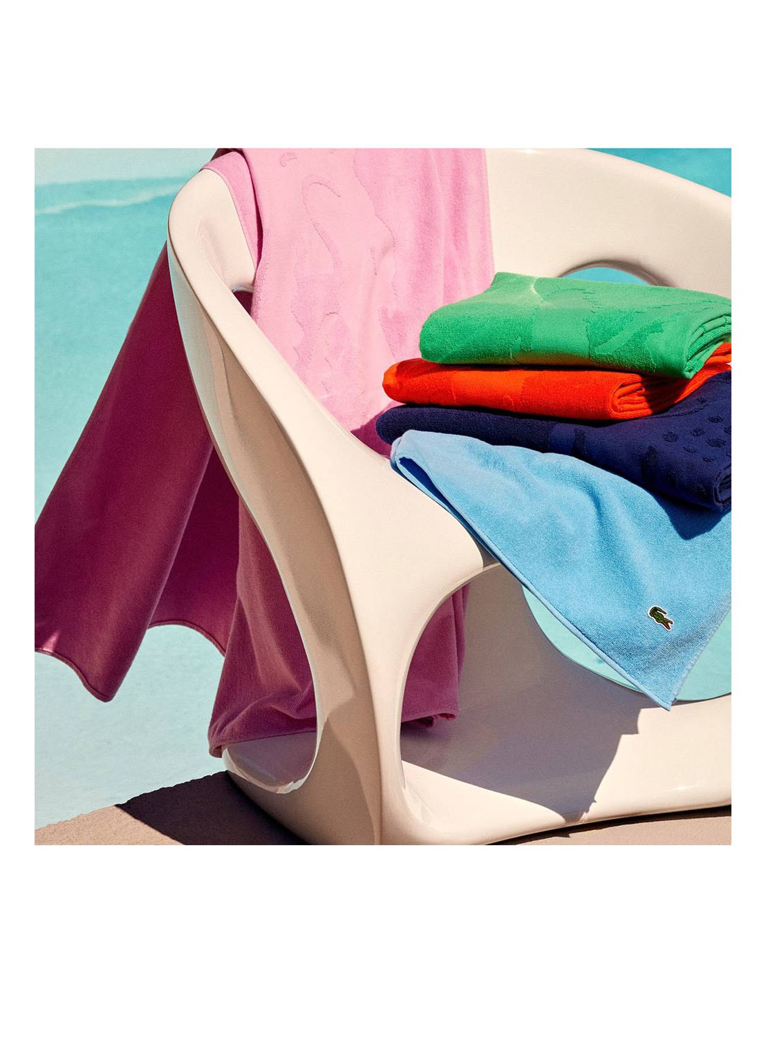 Lacoste L Sport strandlaken van  katoen - 90 x 160 cm  - achterkant lichtroze